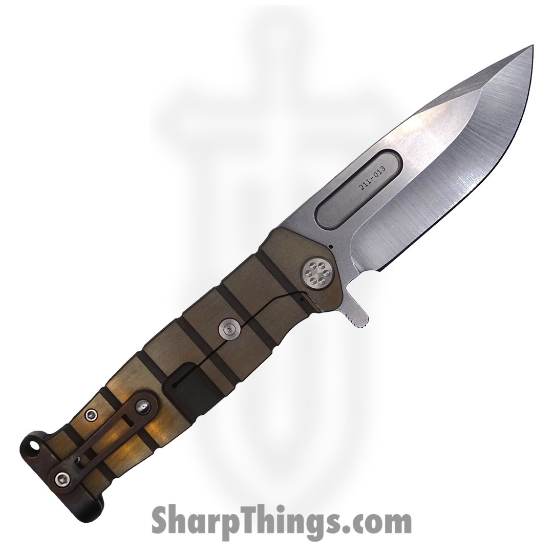 Medford Knife - MK2044TQ-36A1-TSC1-P1 - USMC Fighter Flipper Knife - S45VN Tumbled - BB/Faced Bronze - Image 4