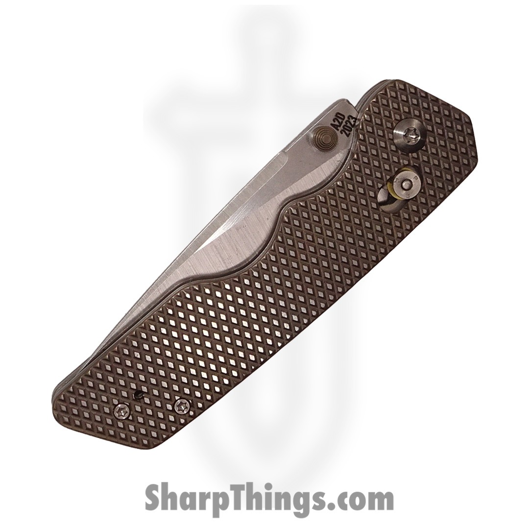 Attention 2 Detail Mercantile - A2DMDBB3.23 - Mark 3 Medium - Folding Knife - S30V Satin Drop Point - Frag Pattern Titanium - Bronze - Image 3