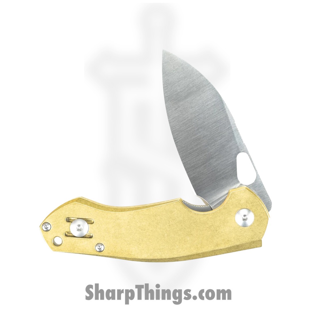 GiantMouse - BIBLIO-BRASS - Ace Biblio - Folding Knife - M390 Satin Spear Point - G10 - Brass - Image 2