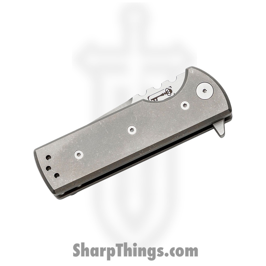 Chaves Knives - TAK/RDP/SWTI/BF - TAK - Folding Knife - M390 Satin Drop Point - Titanium - Grey - Image 3