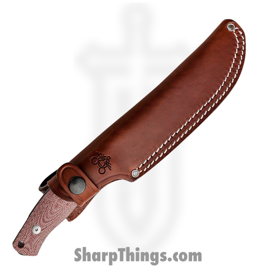 GiantMouse - GMF4-RED-PVD - GMF4-RED CANVAS PVD - Fixed Blade Knife - N690 PVD Stonewash - Canvas Micarta - Red - Image 3