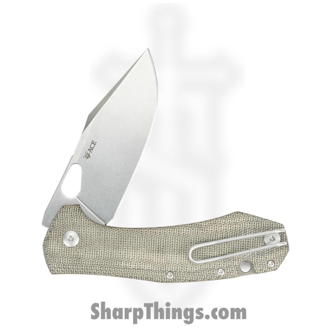 GiantMouse - GRAND-GRN-MICARTA - Ace Grand - Folding Knife - Elmax Satin Clip Point - Micarta - Green - Image 3