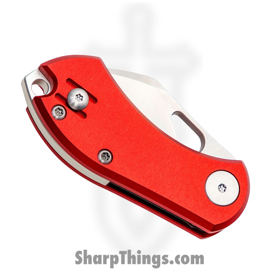 GiantMouse - NIBBLER-ALU-RED - Ace Nibbler Satin Finish Folder Knife - Folding Knife - N690 Satin Wharncliffe - Aluminum - Red - Image 2
