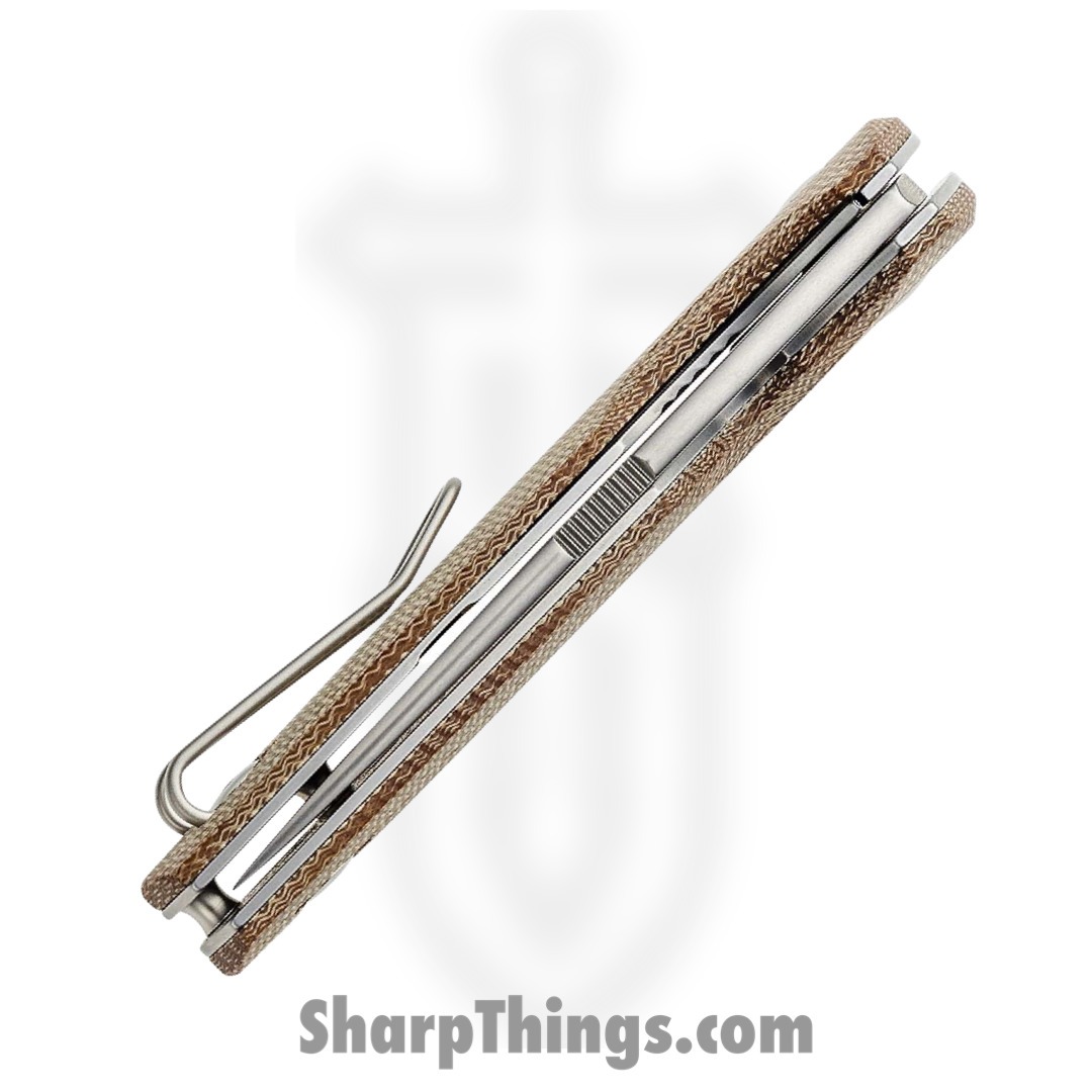 GiantMouse - NIMBUS-V2-NAT-MICARTA - Ace Nimbus - Folding Knife - Elmax Satin Trailing Point - Micarta - Natural - Image 4