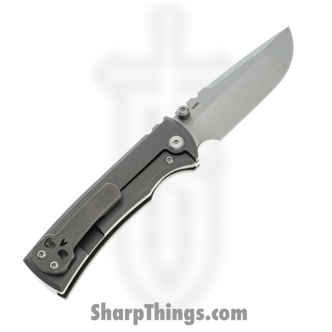Chaves Knives - ST-RDP-SWTI-BF - Rendencion Street Framelock - Folding Knife - M390 Stonewash Drop Point - Titanium - Stonewash - Image 2