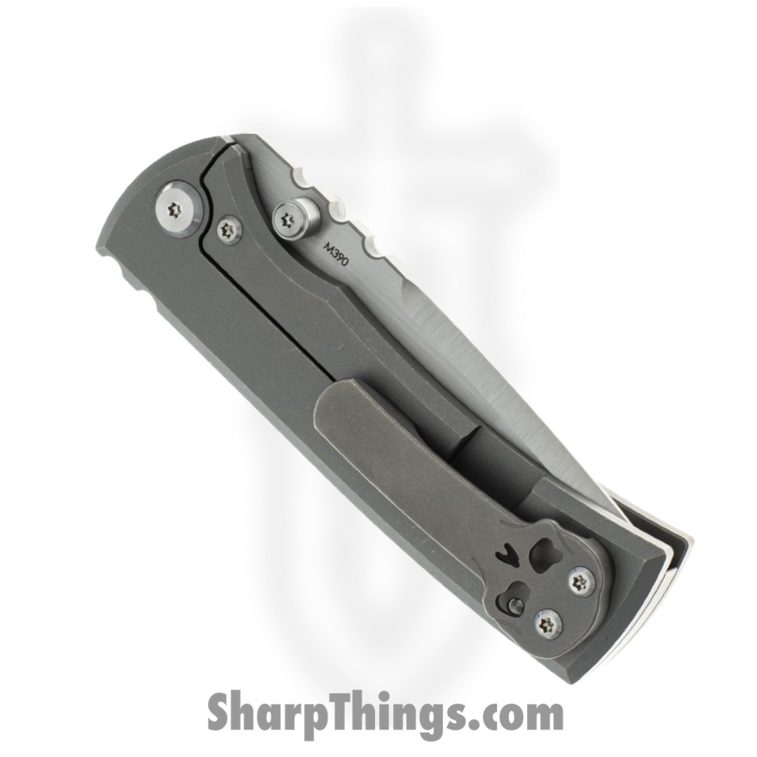 Chaves Knives - ST-RDP-SWTI-BF - Rendencion Street Framelock - Folding Knife - M390 Stonewash Drop Point - Titanium - Stonewash - Image 3