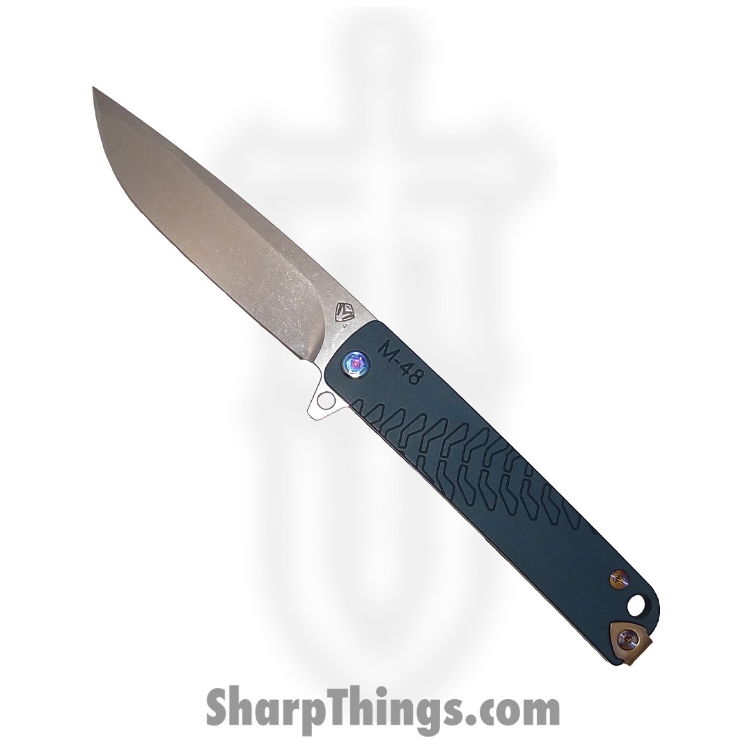 MK2124TQ-44TM-TFCF-Q4 - M-48 Hybrid Flipper Knife - Tumbled S45VN PVD - Blue