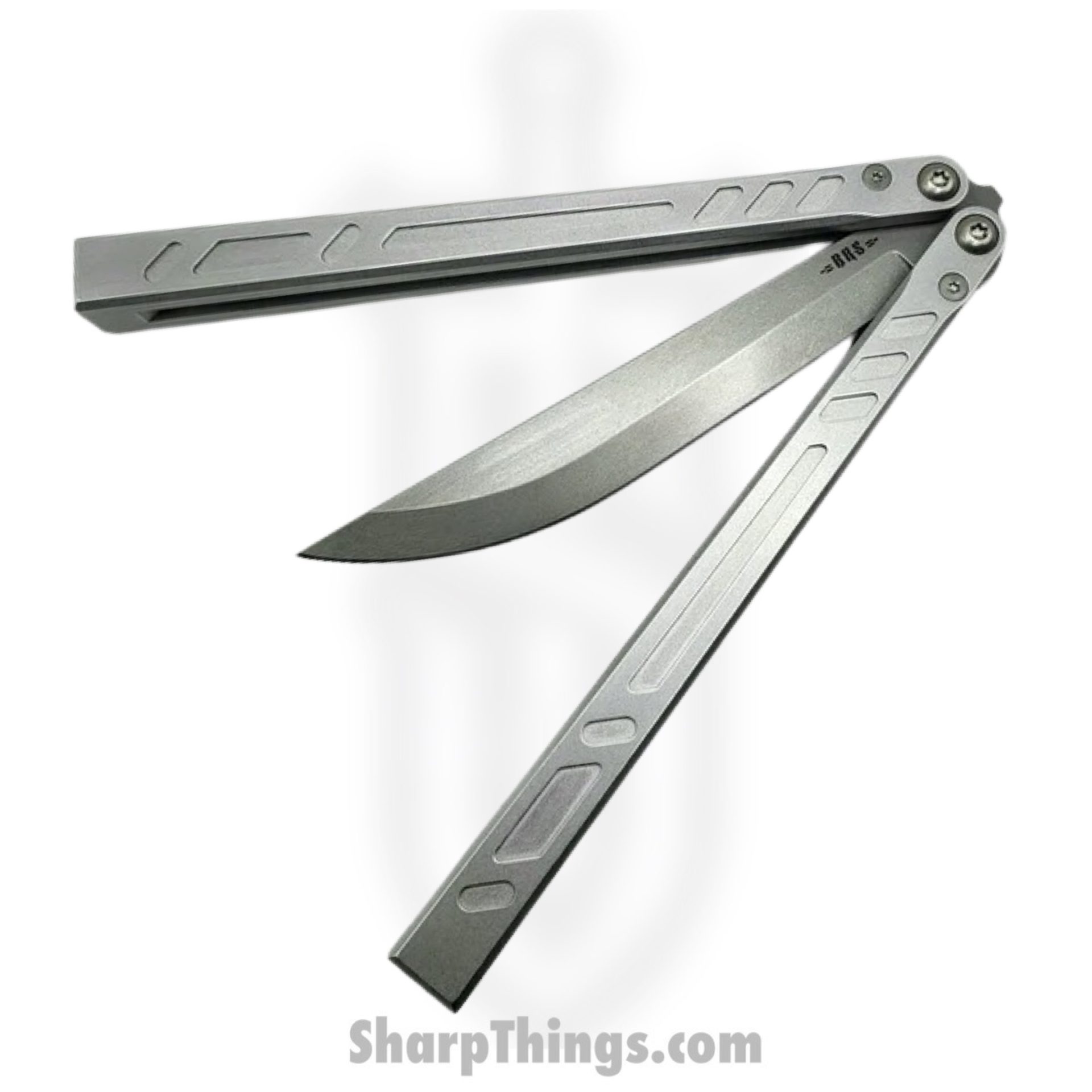 Blade Runner Systems - BRSBBSBAYSTD - Barebones Standard - Balisong - Stonewash 154cm Bayonet - 7075 - Grey - Image 4