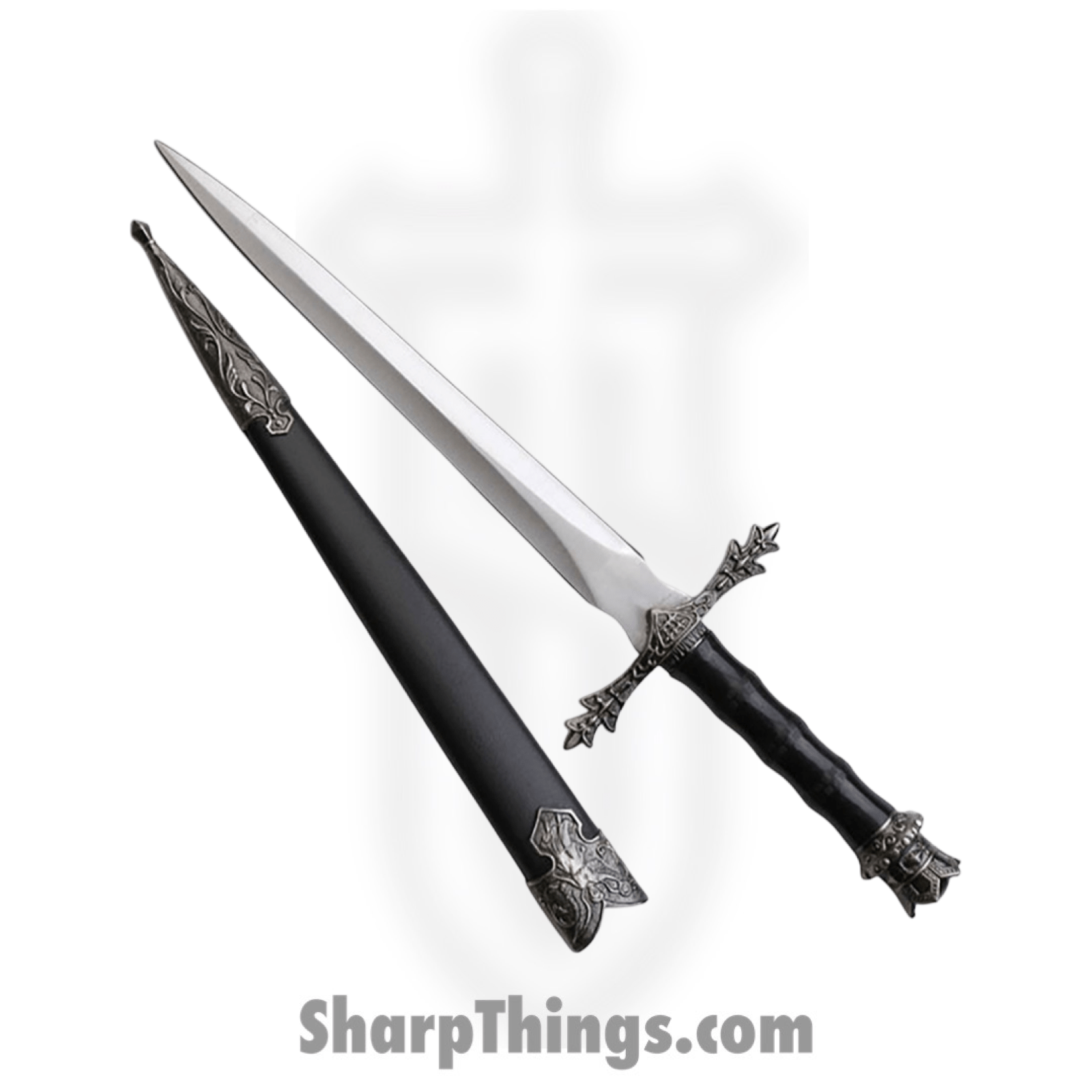 BladesUSA - HK-9947 - King Arthur Historical Short Sword - Fixed Blade Knife - Satin - Alloy - Black