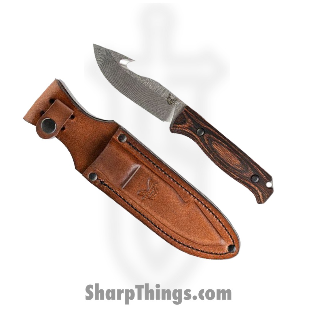 Benchmade - 15004 - Saddle Mountain Skinner - Fixed Blade Knife - CPM-S30V Satin Drop Point - Stabilized Wood - Brown - Image 3
