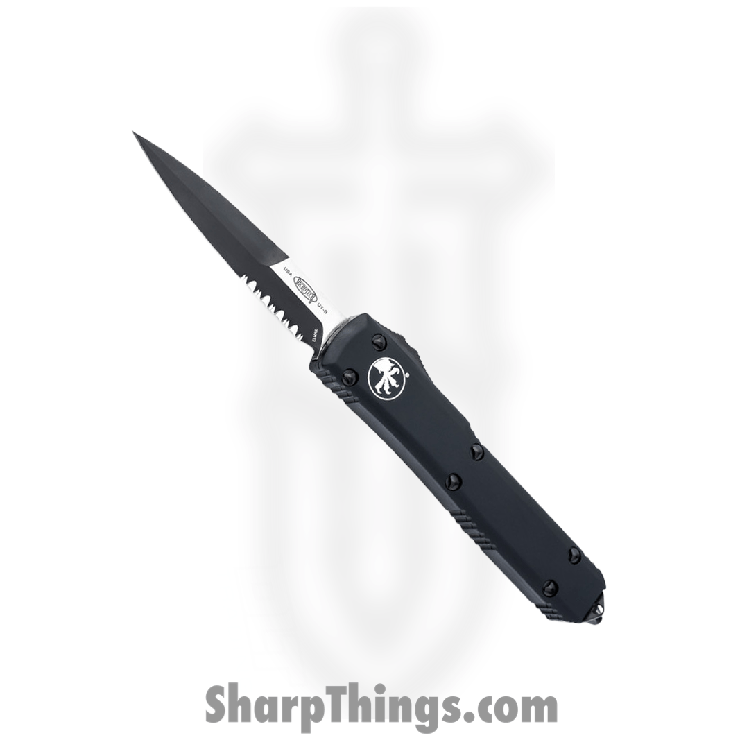 Microtech - 120-2T - Ultratech Tactical - OTF Auto - M390 Two Tone Bayonet - 6061-T6 Aluminum - Black