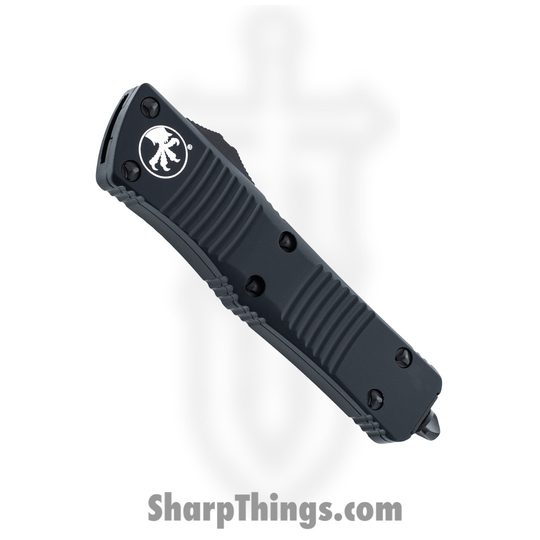 Microtech - 138-1T - Troodon Tactical - OTF Auto - Elmax, M390, 204P Coated Dagger - 6061-T6 Aluminum - Black - Image 3