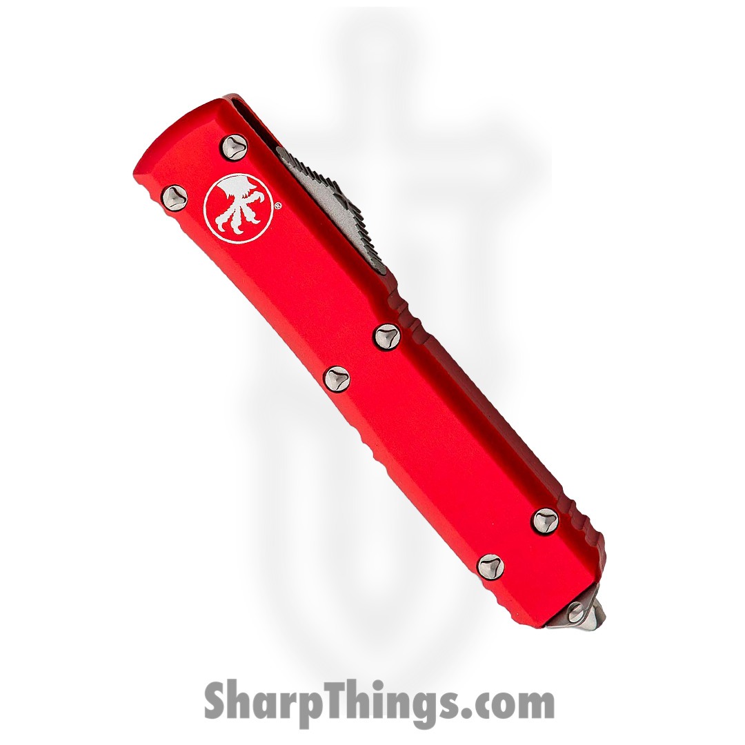 Microtech - 122-11RD - Ultratech - OTF Auto - Elmax, M390, 204P Stonewash Dagger - 6061-T6 Aluminum - Red - Image 2