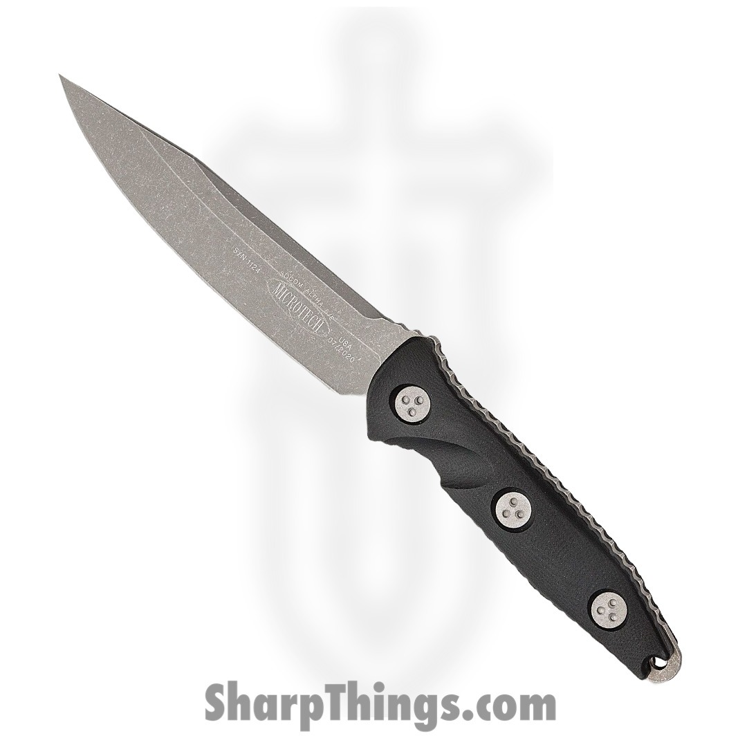Microtech - 113-10AP - Socom Alpha - Fixed Blade Knife - Elmax, M390, 204P Apocalyptic Clip Point - G10 - Black