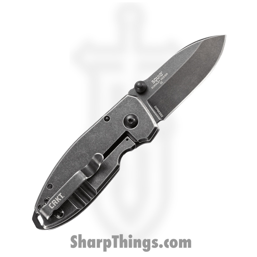 CRKT - 2490KS - Squid - Folding Knife - 8Cr13MoV Blackwash Drop Point - 2Cr13 - Black - Image 2