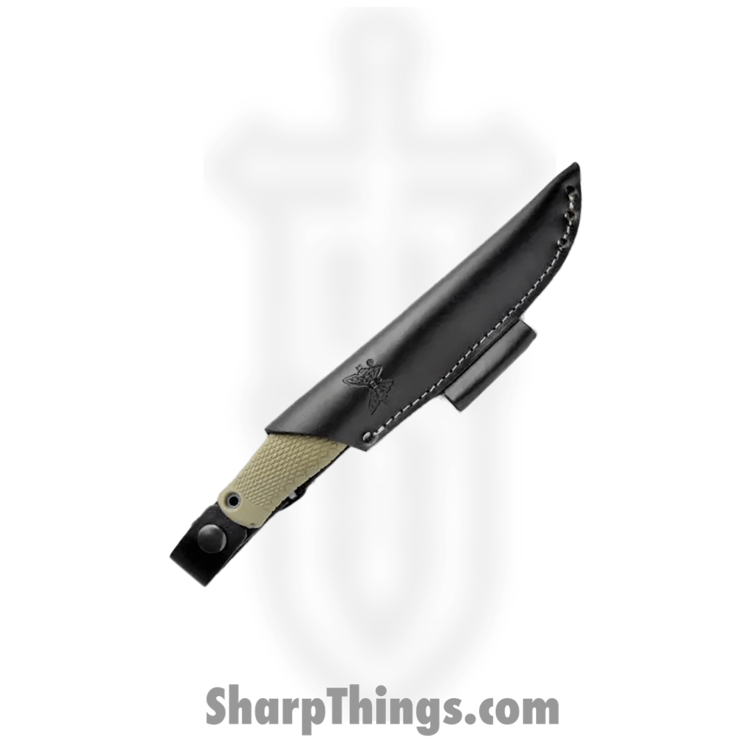 Benchmade - 202 - Leuku - Fixed Blade Knife - CPM 3V Satin Drop Point - Santoprene - Ranger Green - Image 3