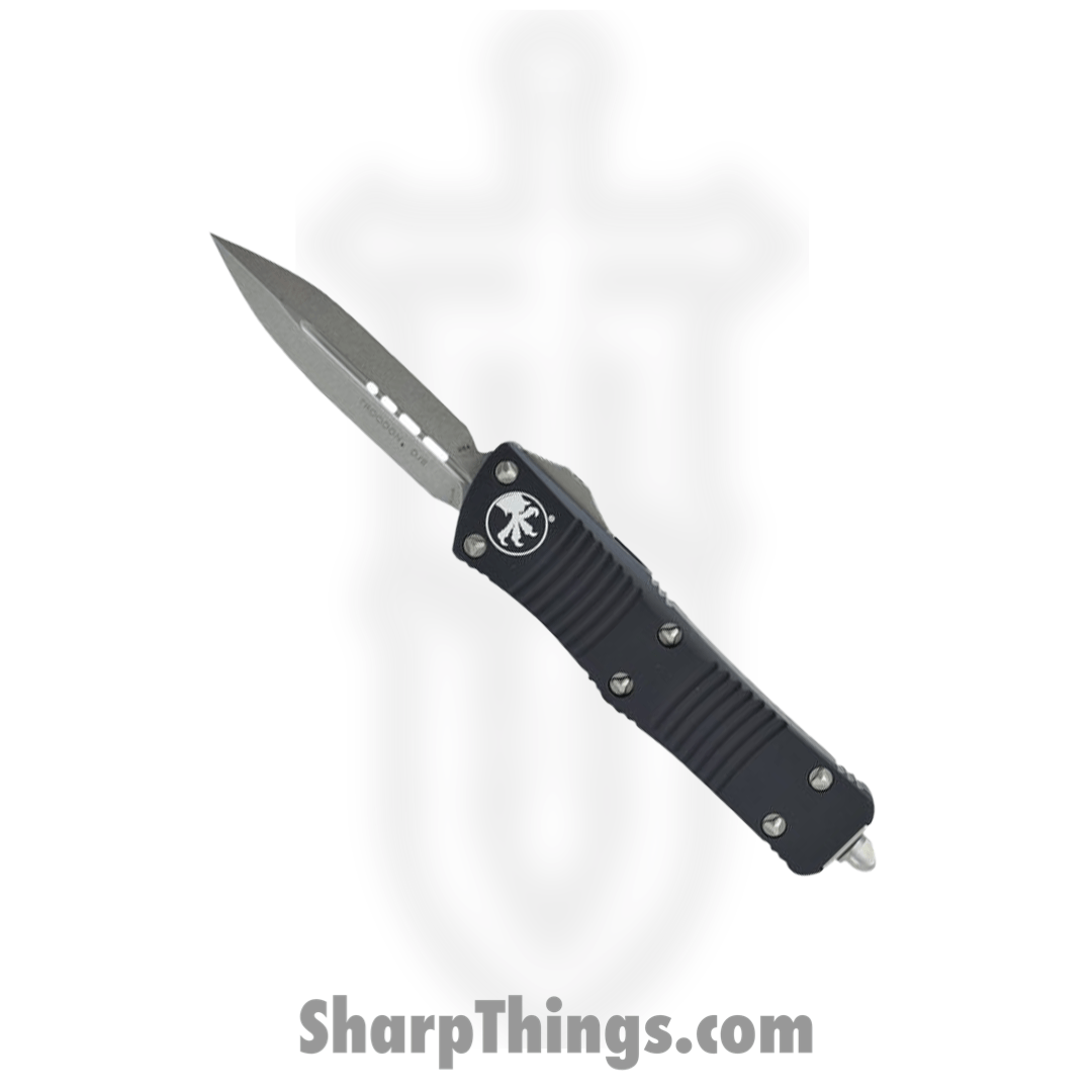 Microtech - 138-10 - Troodon - OTF Auto - Elmax, M390, 204P Stonewash Dagger - 6061-T6 Aluminum - Black