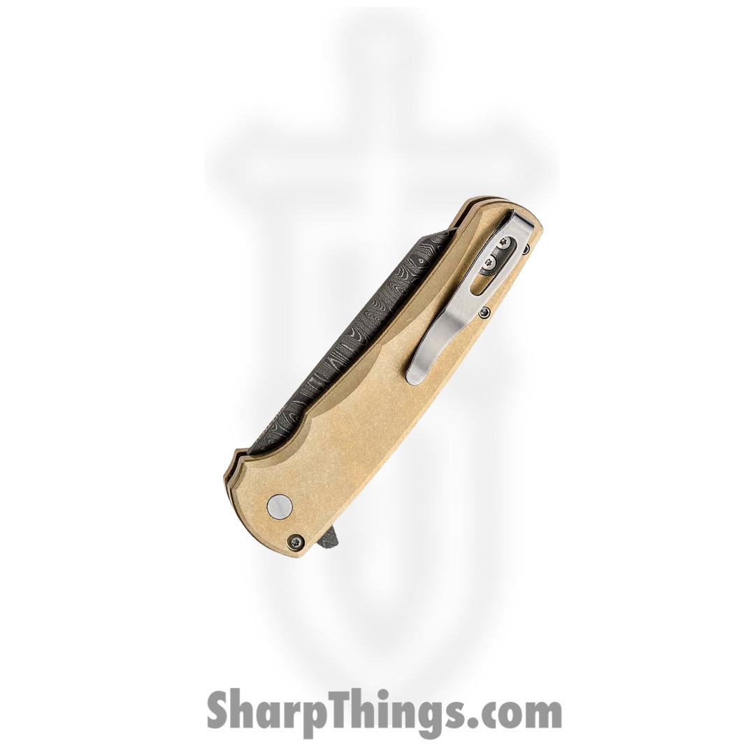 ProTech - 5210-DAMA - Malibu Custom - Folding Knife - Damascus Damascus Wharncliffe - Aluminum - Bronze - Image 3