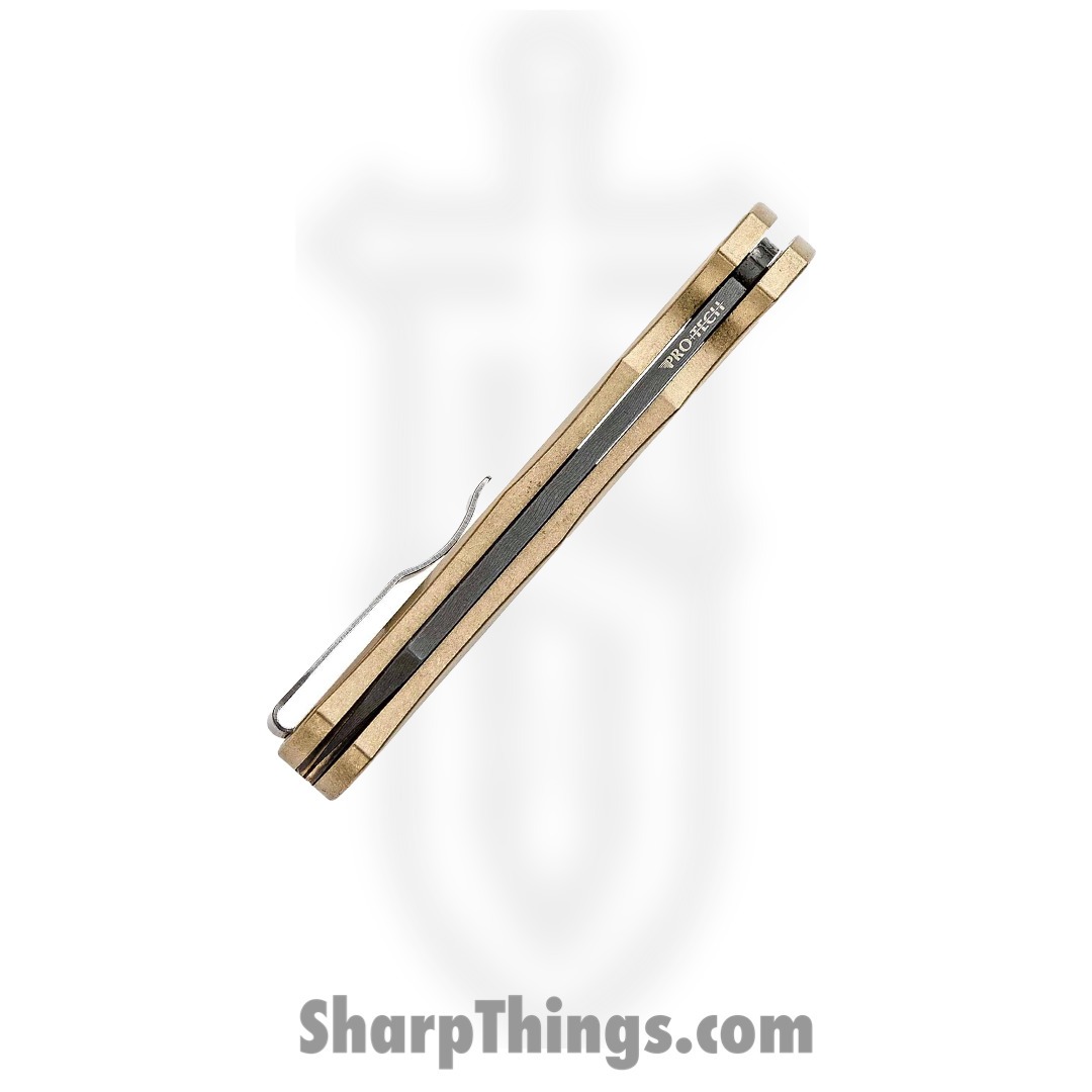 ProTech - 5210-DAMA - Malibu Custom - Folding Knife - Damascus Damascus Wharncliffe - Aluminum - Bronze - Image 4