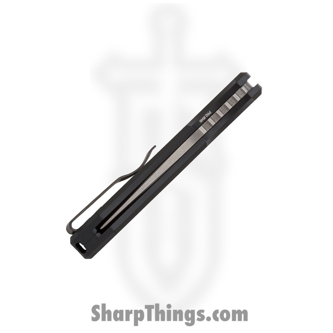 ProTech - LG401 - Les George Short Bladed Rockeye - Automatic Knife - S35VN Stonewash Drop Point - 6061-T6 Aluminum - Black - Image 4