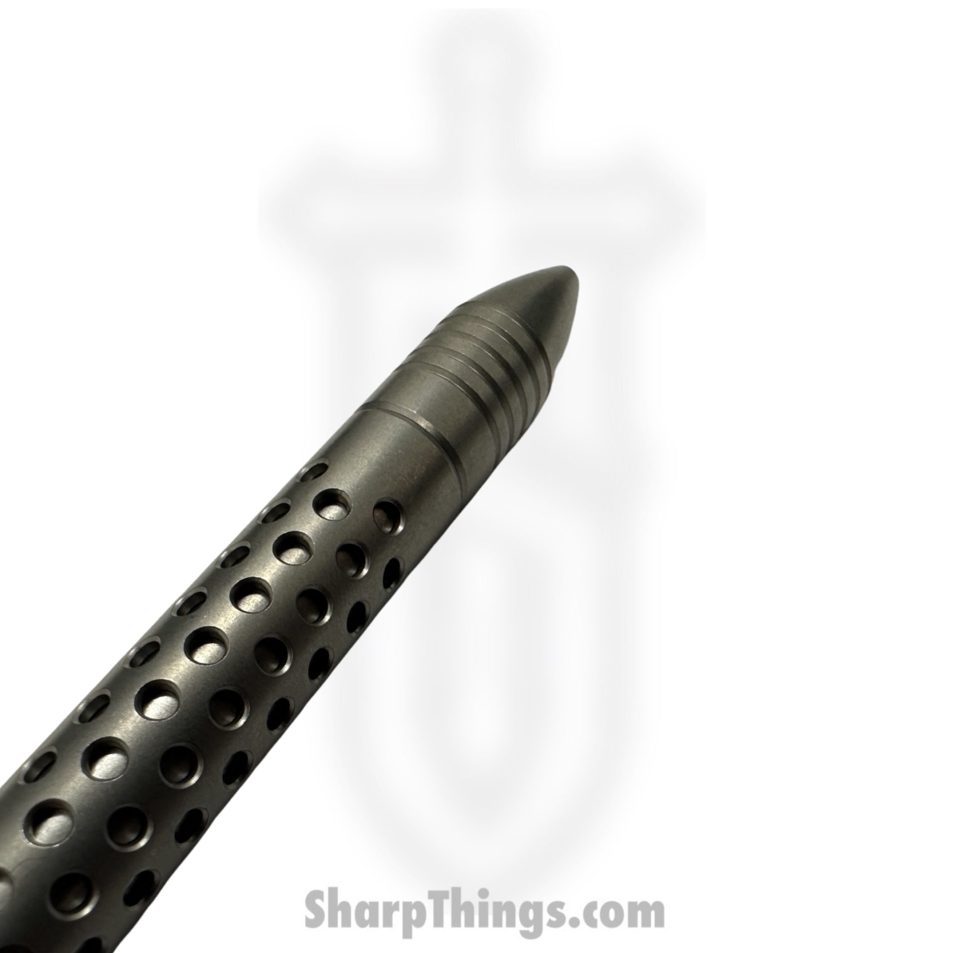 Chaves Knives - PEN-BA-DSWTI - Bolt Action Pen - Stonewash - Titanium - Dots - Image 2