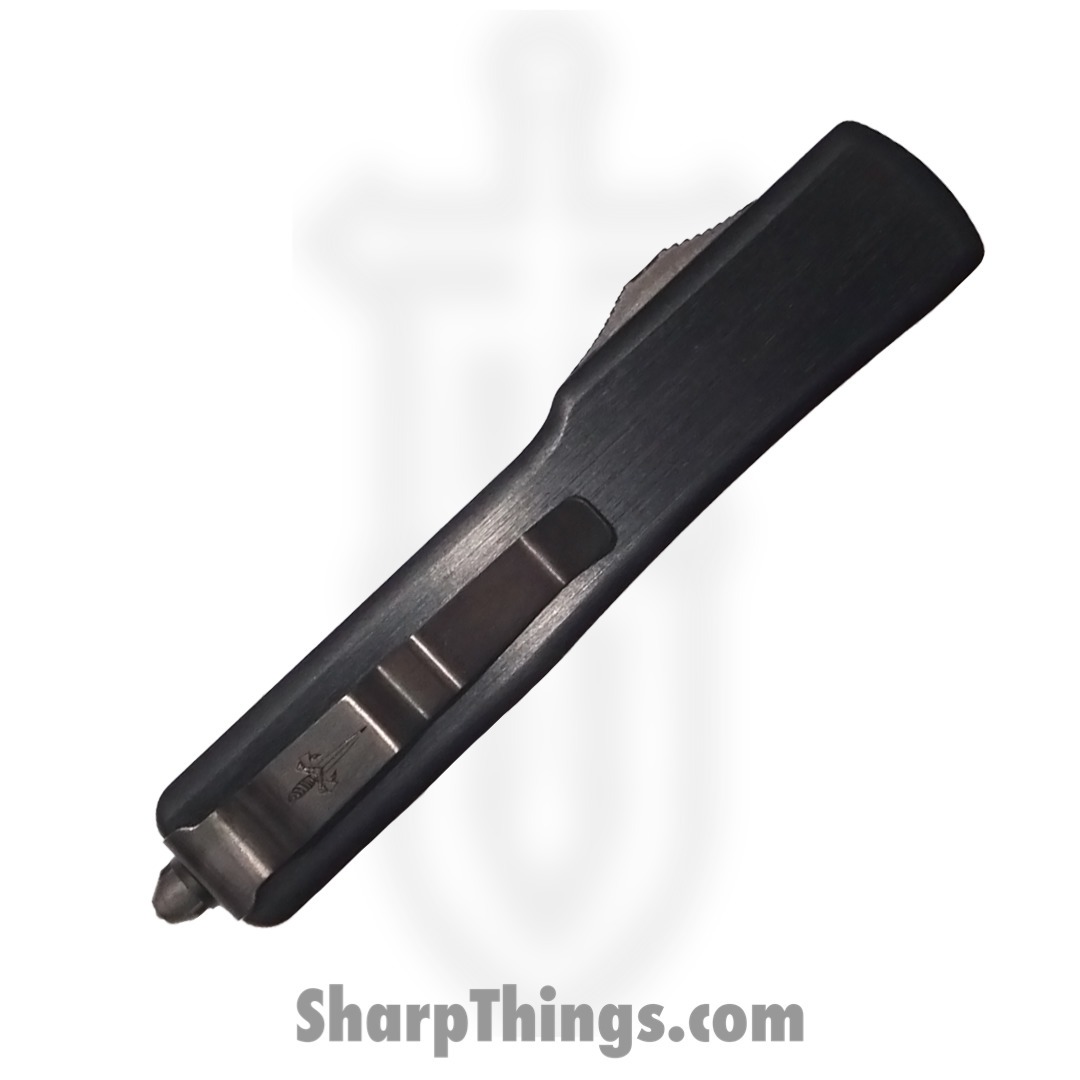 Microtech - 347-MCK-BC12 - Marfione Custom Utx-70 - Reitveld Hot Blued Dragonskin Damascus Spike Grind D/E - Hefted Alloy - Black - Image 4