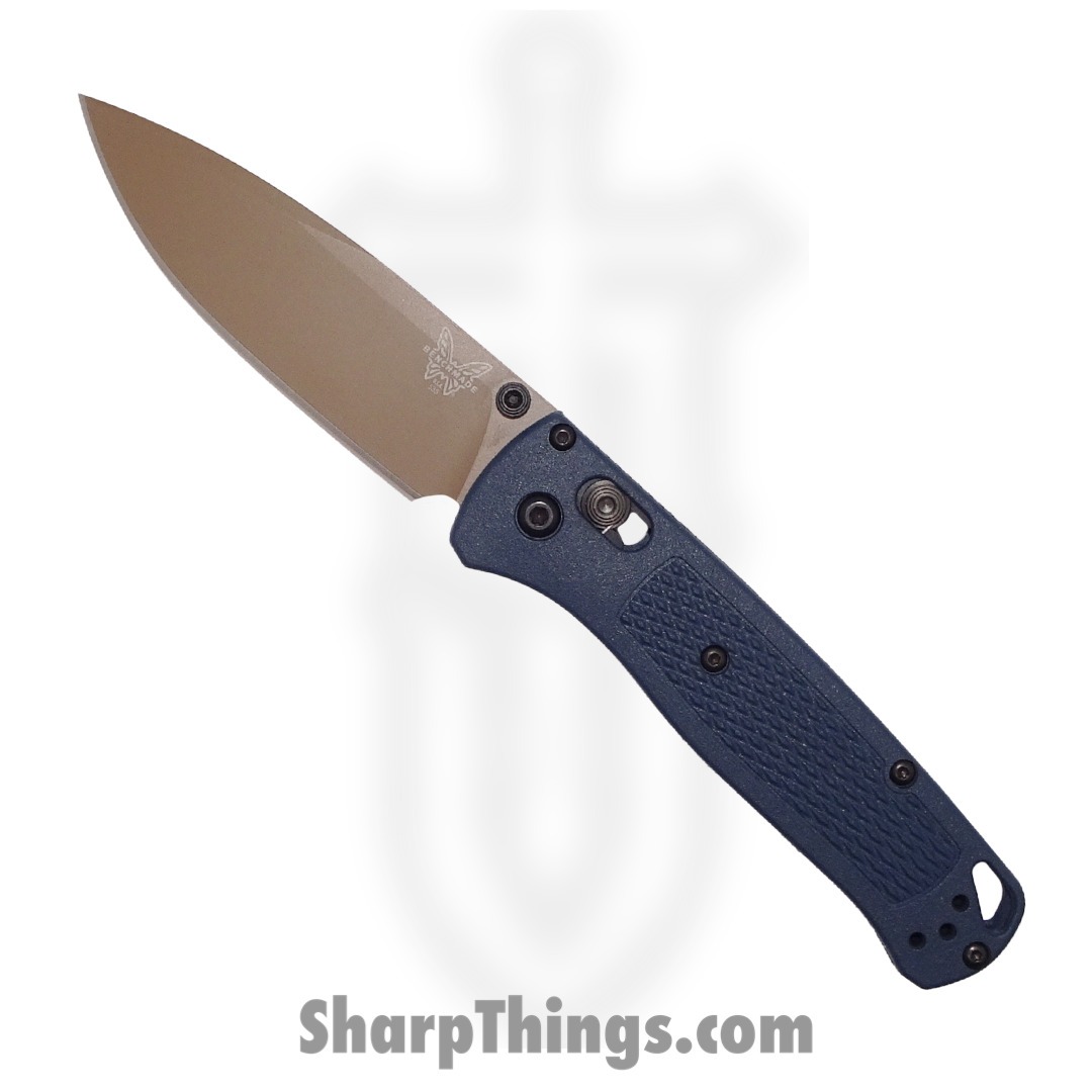 Benchmade - 535FE-05 - Bugout - Folding Knife - S30V Flat Dark Earth Cerakote Drop Point - Grivory - Crater Blue
