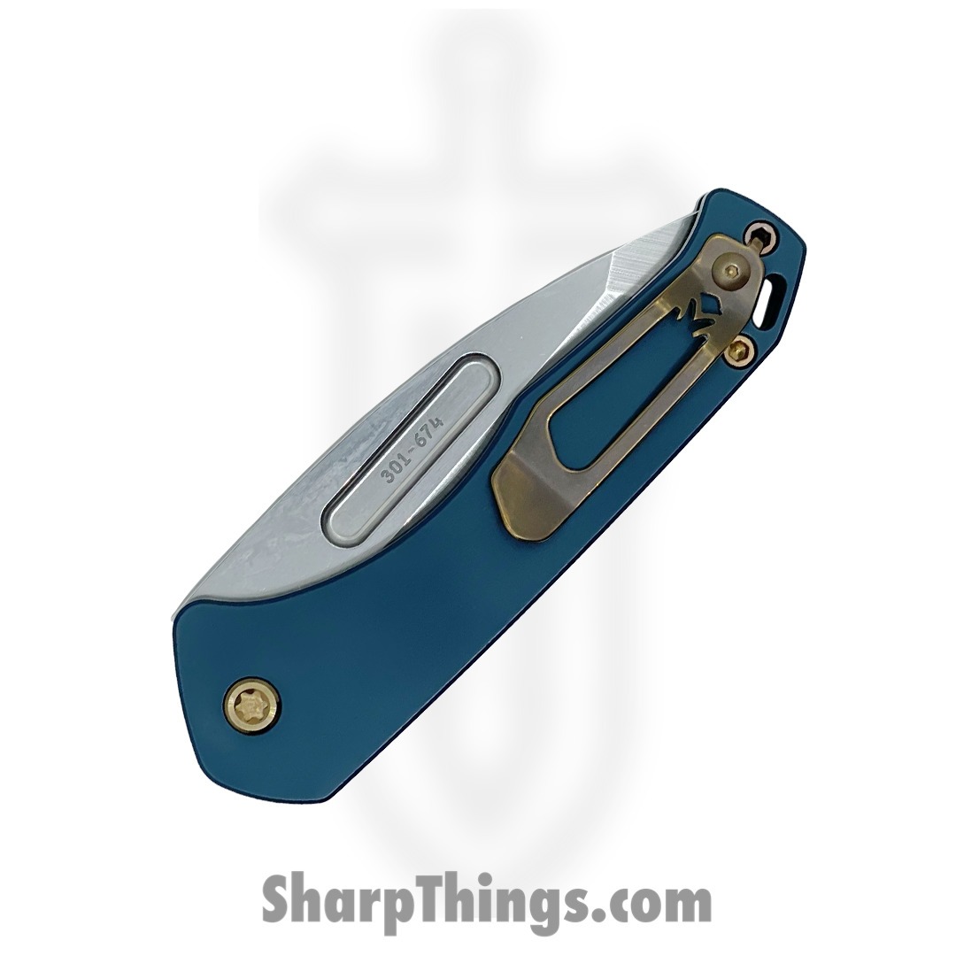 Medford Knife - MK2064TT-44AU-T1C1-Q4 - Swift Auto - S45VN Tumbled Tanto - Blue - Bronze HW - Image 4