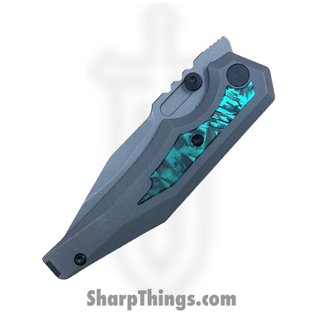 Arcane Design - ADPr20swti - Preytheon - Folding Knife - 20CV Stonewash Clip Point - Titanium with Glow Carbon Fiber - Stonewash - Image 5