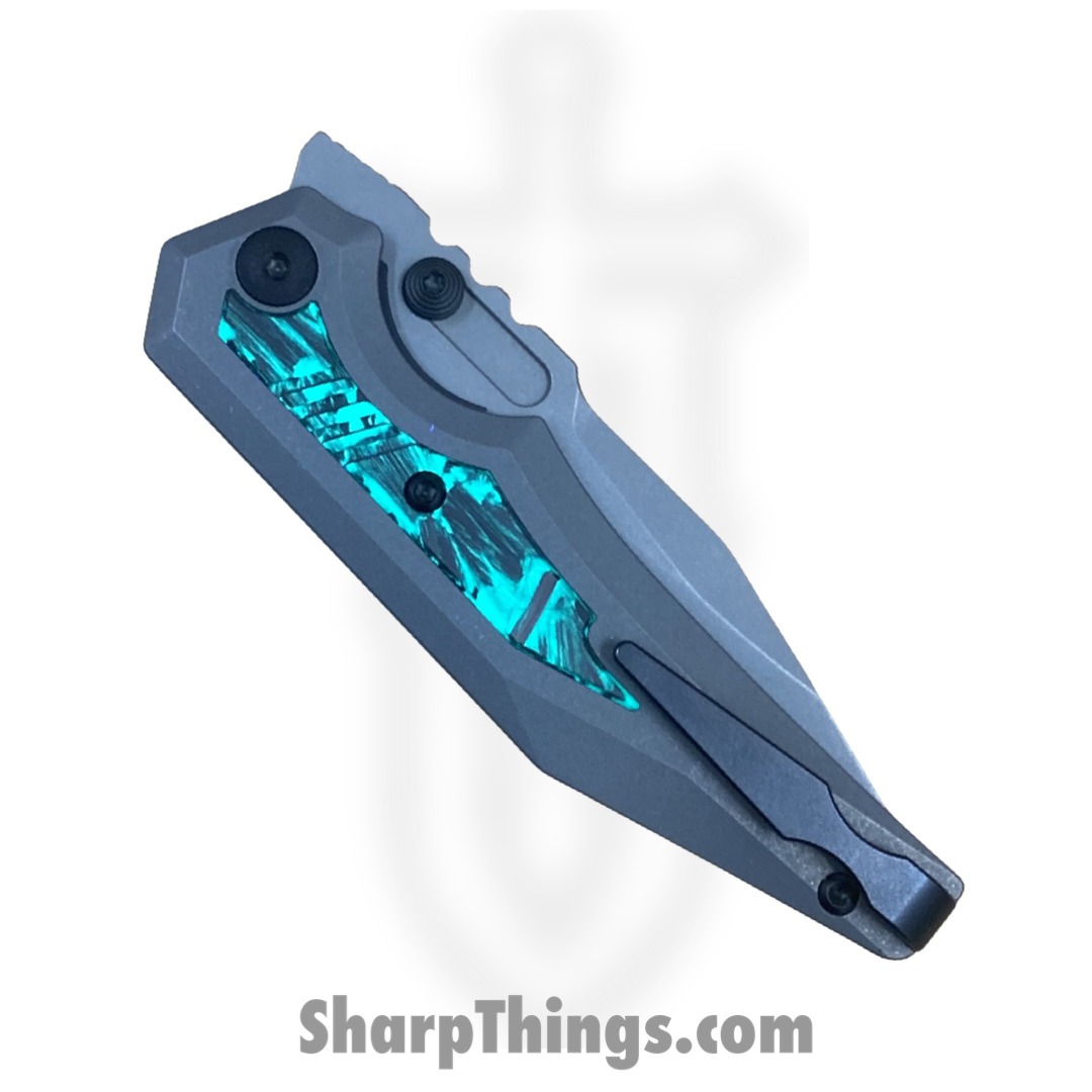 Arcane Design - ADPr20swti - Preytheon - Folding Knife - 20CV Stonewash Clip Point - Titanium with Glow Carbon Fiber - Stonewash - Image 3