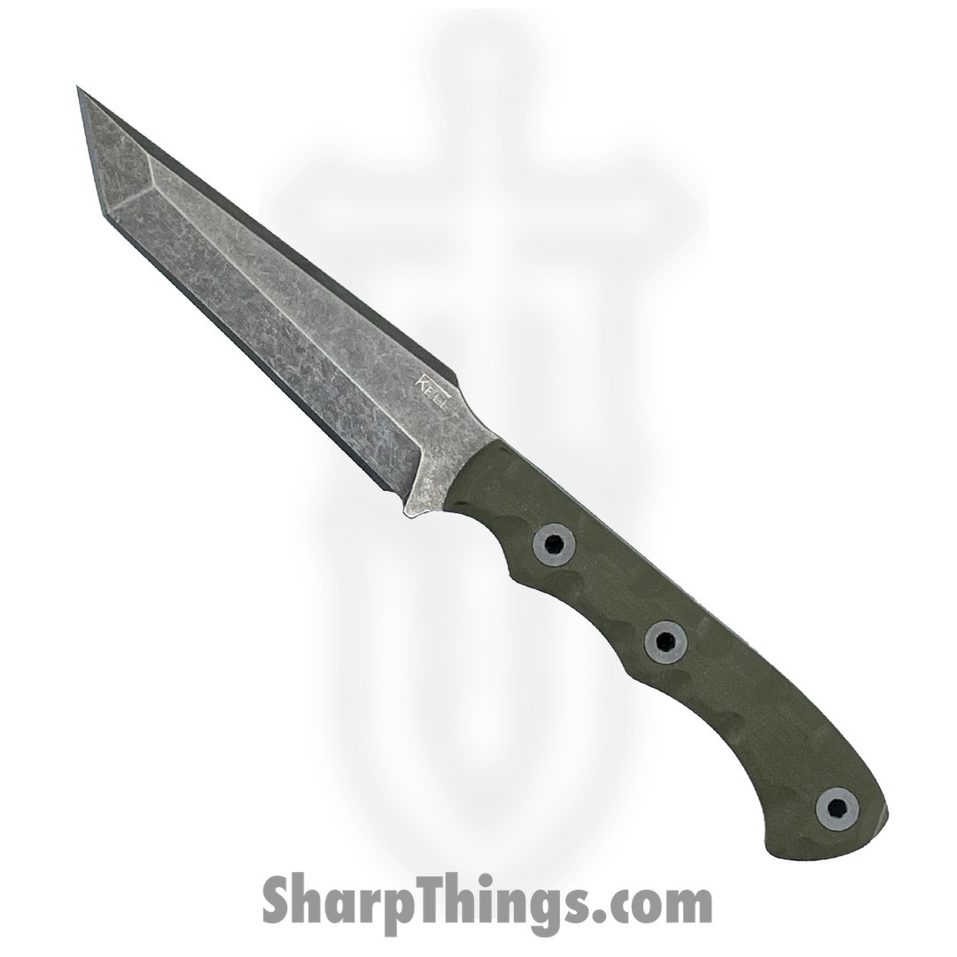 T.Kell Knives - OpsHwkODgg - Ops Hawk - Fixed Blade Knife - 80crv2 Nickle Boron Coated Tanto - G10 - OD Green