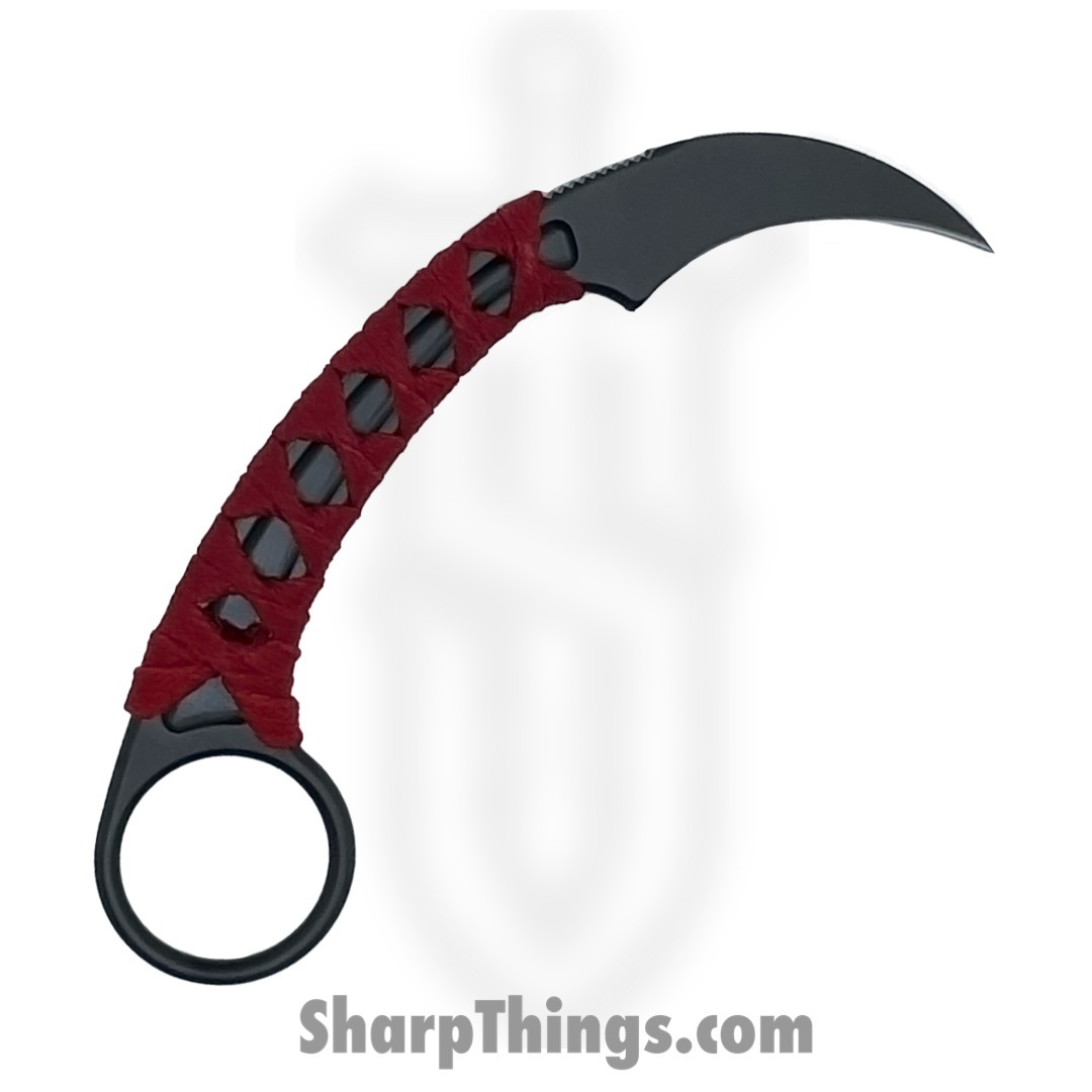 Bastinelli Creations - PIKAPVD - Pika PVD Coated - N690 - Fixed Blade Knife - Red Custom Cobra Wrap - Image 2
