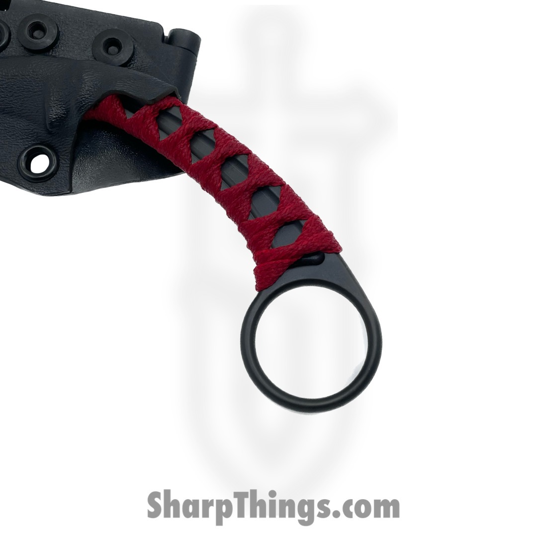 Bastinelli Creations - PIKAPVD - Pika PVD Coated - N690 - Fixed Blade Knife - Red Custom Cobra Wrap - Image 5