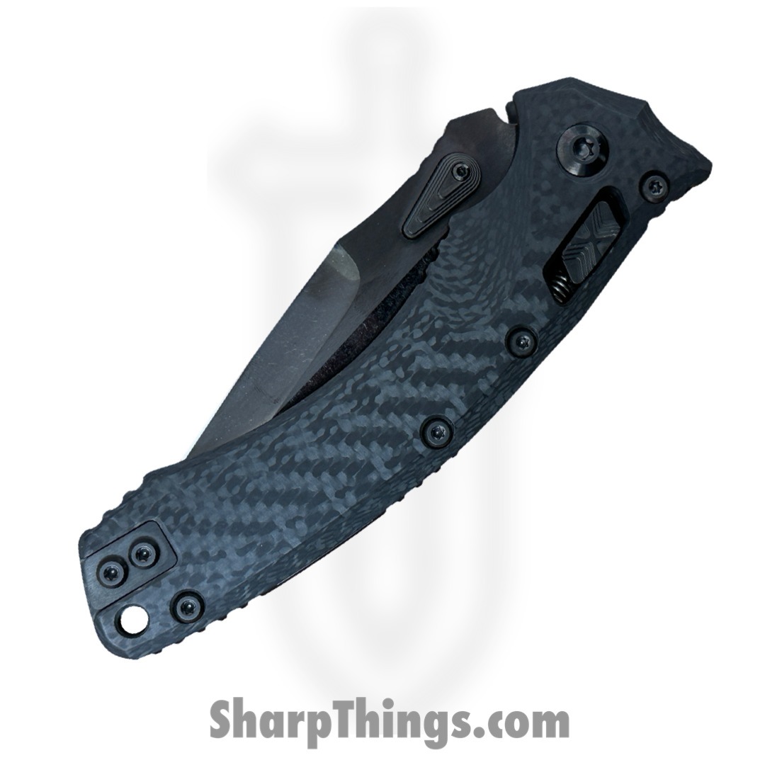 Marfione Custom - 204MCK623 - Custom Amphibian - Manual Folding Knife - Ram-Lok - M390 Iced Diamondwash DLC Spear Point - CF - Black - Image 5