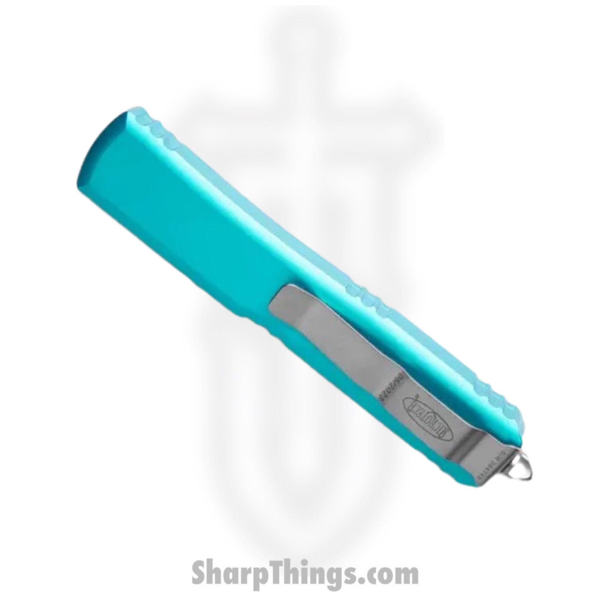 Microtech - 120-10TQ - Ultratech - OTF Auto - Stonewash Bayonet - 6061-T6 Aluminum - Turquoise - Image 3