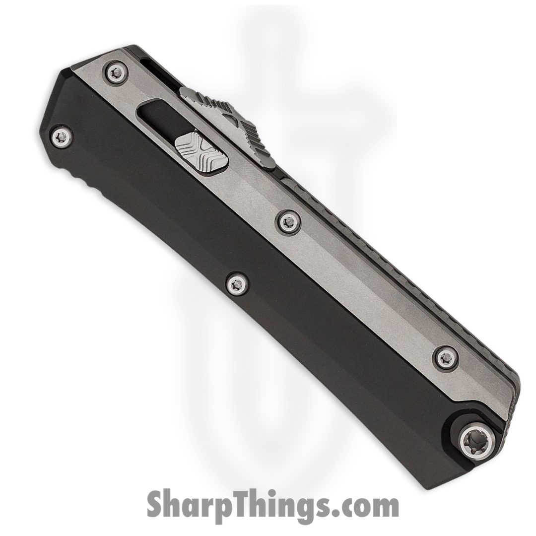 Microtech - 184-12 - Glykon - OTF Auto - Elmax Stonewash Bayonet - 6061-T6 Aluminum and BB Titanium - Black Gray - Image 3