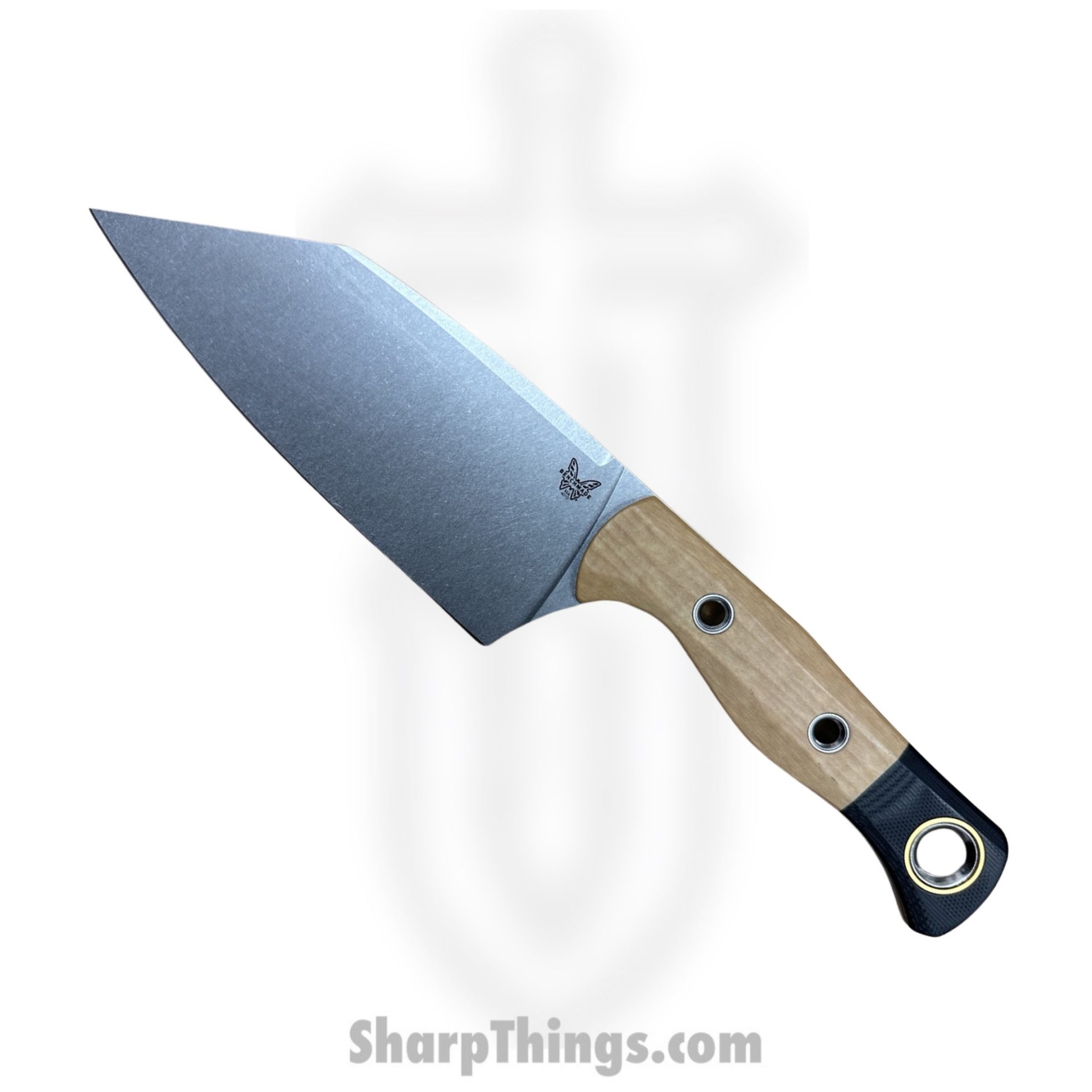 Benchmade - 4010-02 - Station Knife - Fixed Blade Knife - CPM-154 Stonewash Clip Point - Richlite - Tan, Black