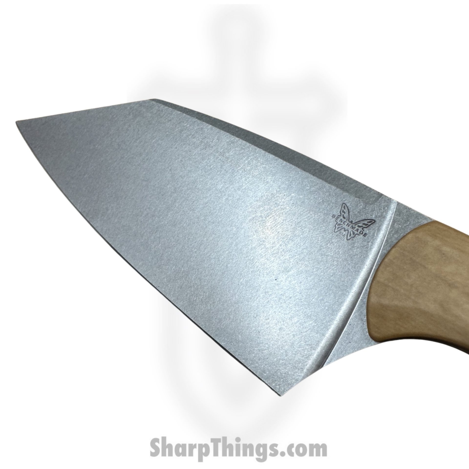 Benchmade - 4010-02 - Station Knife - Fixed Blade Knife - CPM-154 Stonewash Clip Point - Richlite - Tan, Black - Image 3