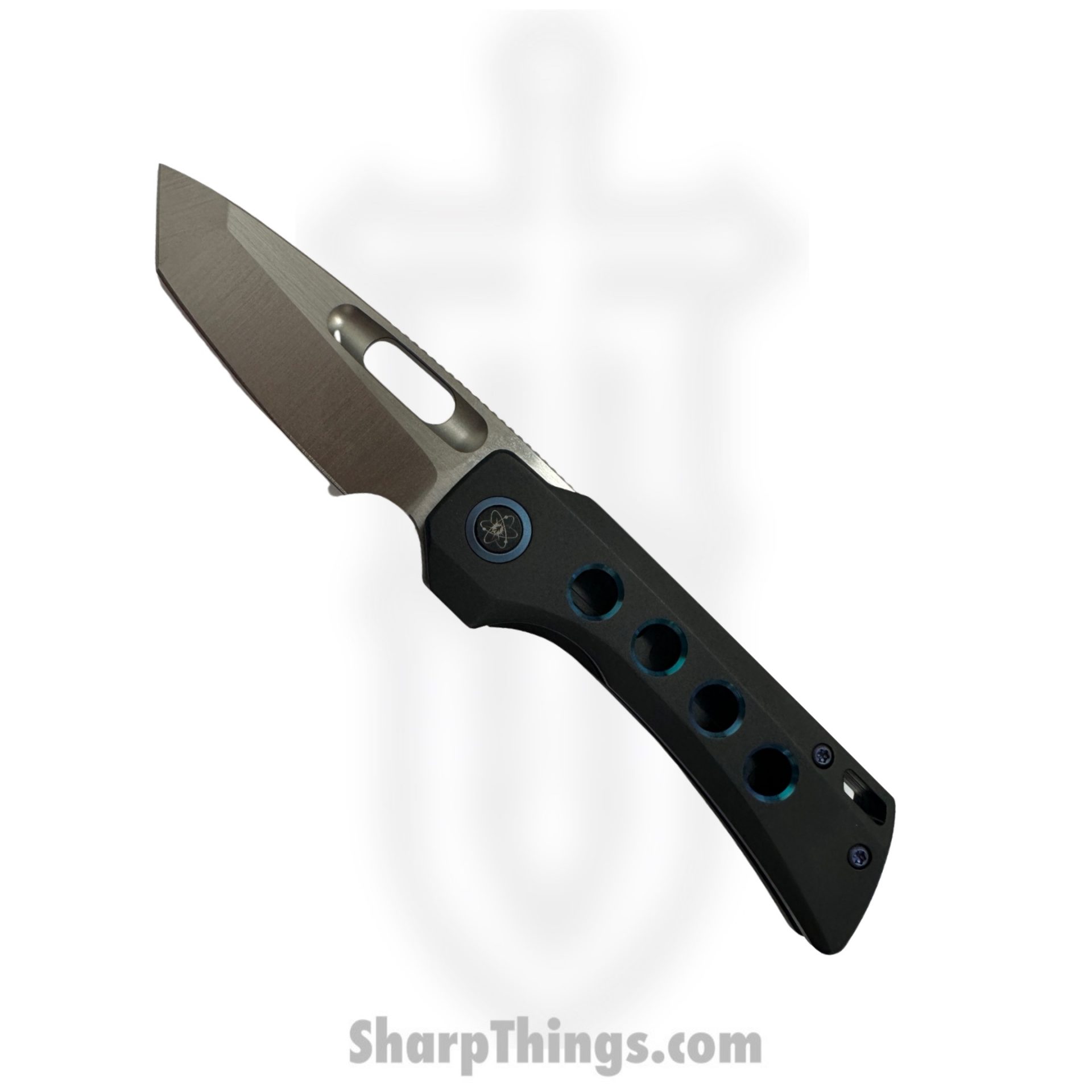 EMPEDC - EMPNymT2ShBl - Nymble T2 - Folding Knife - Satin Elmax Tanto - Titanium Speedholes - Blue