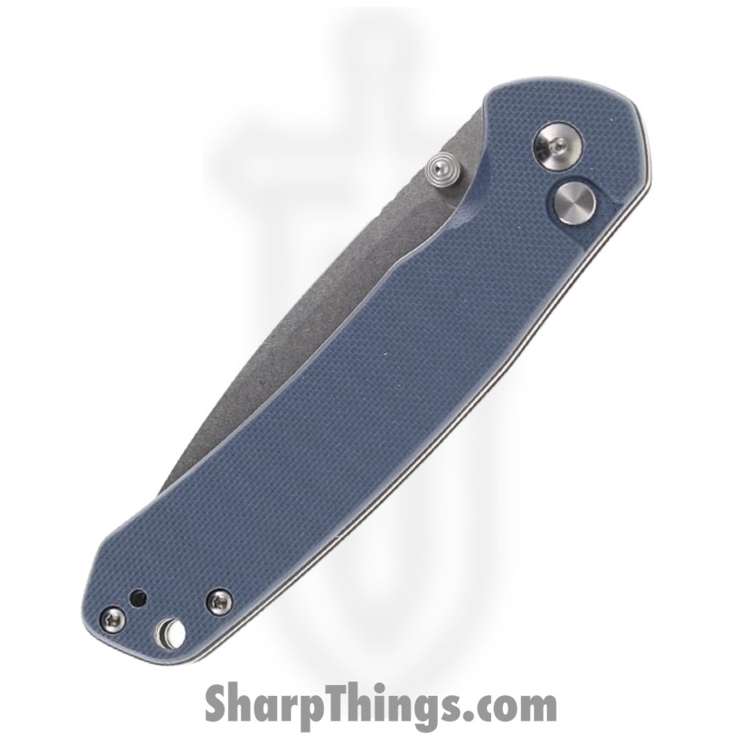 CJRB - J1925GY - Pyrite Button Lock G10 - Folding Knife - AR-RPM9 Stonewash Drop Point - G10 - Blue - Image 3