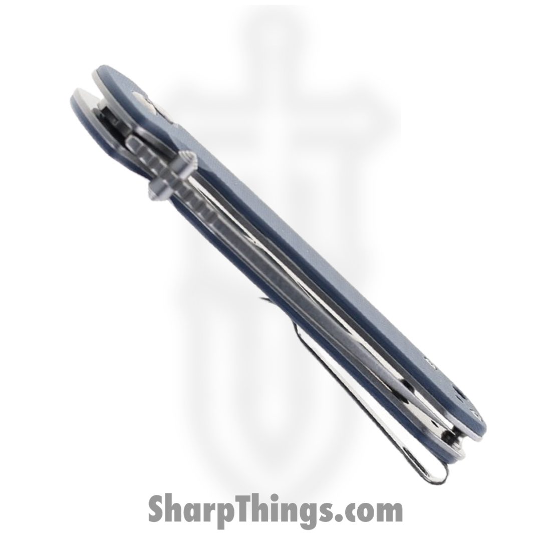 CJRB - J1925GY - Pyrite Button Lock G10 - Folding Knife - AR-RPM9 Stonewash Drop Point - G10 - Blue - Image 4