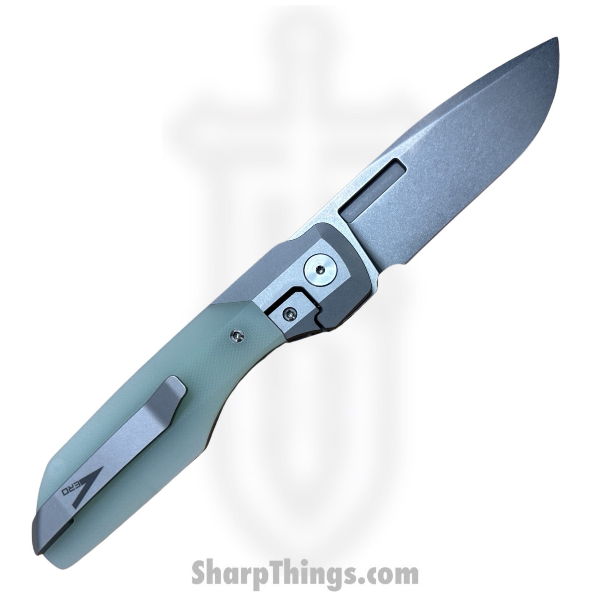 Vero Engineering - V-VSXL-SW-JD - Synapse XL - Folding Knife - Stonewash M390 Drop Point - G10 - Jade - Image 4