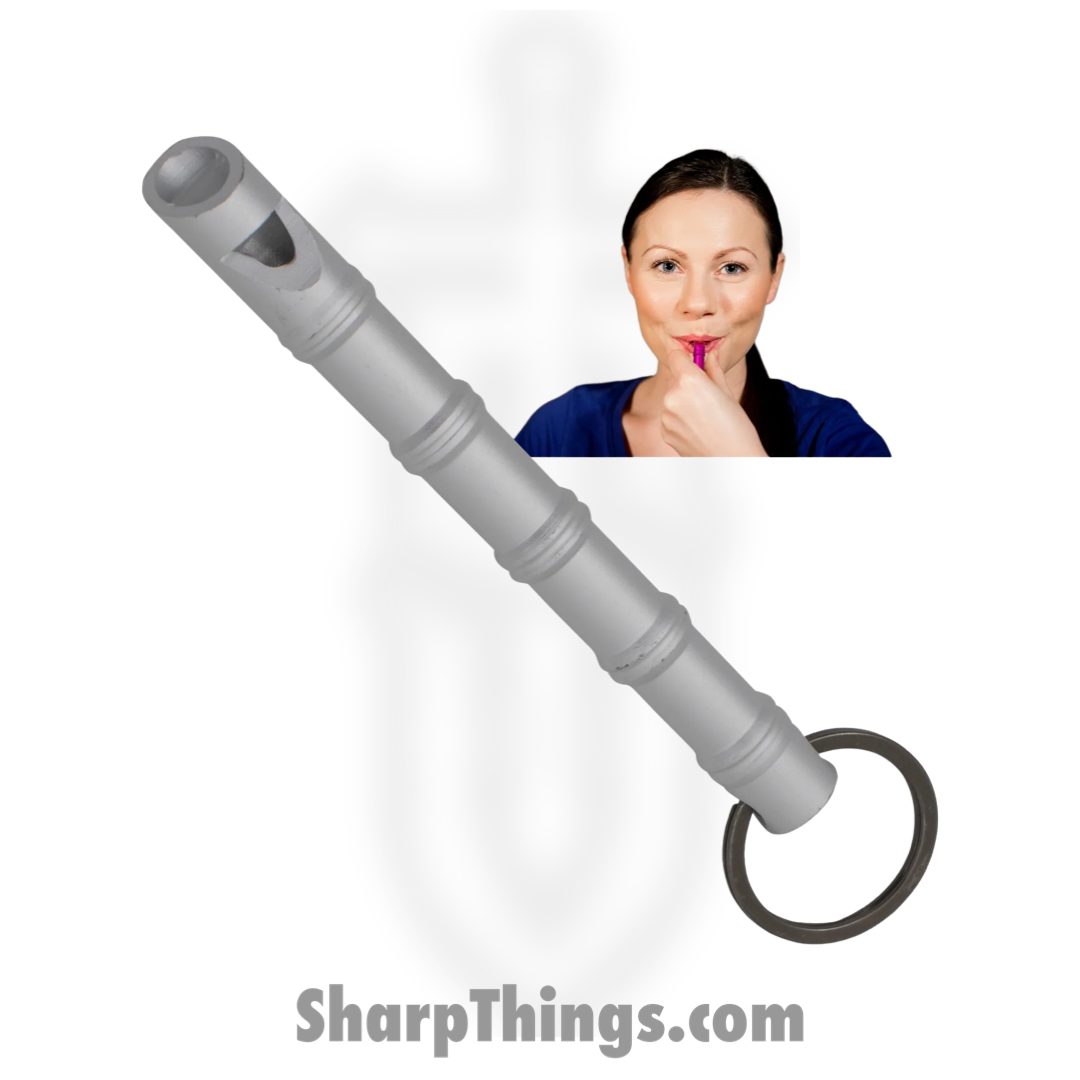 Panex - P-15960-SL - Self Defense Keychain Emergency Whistle Kubotan - Aircraft Aluminum - Silver