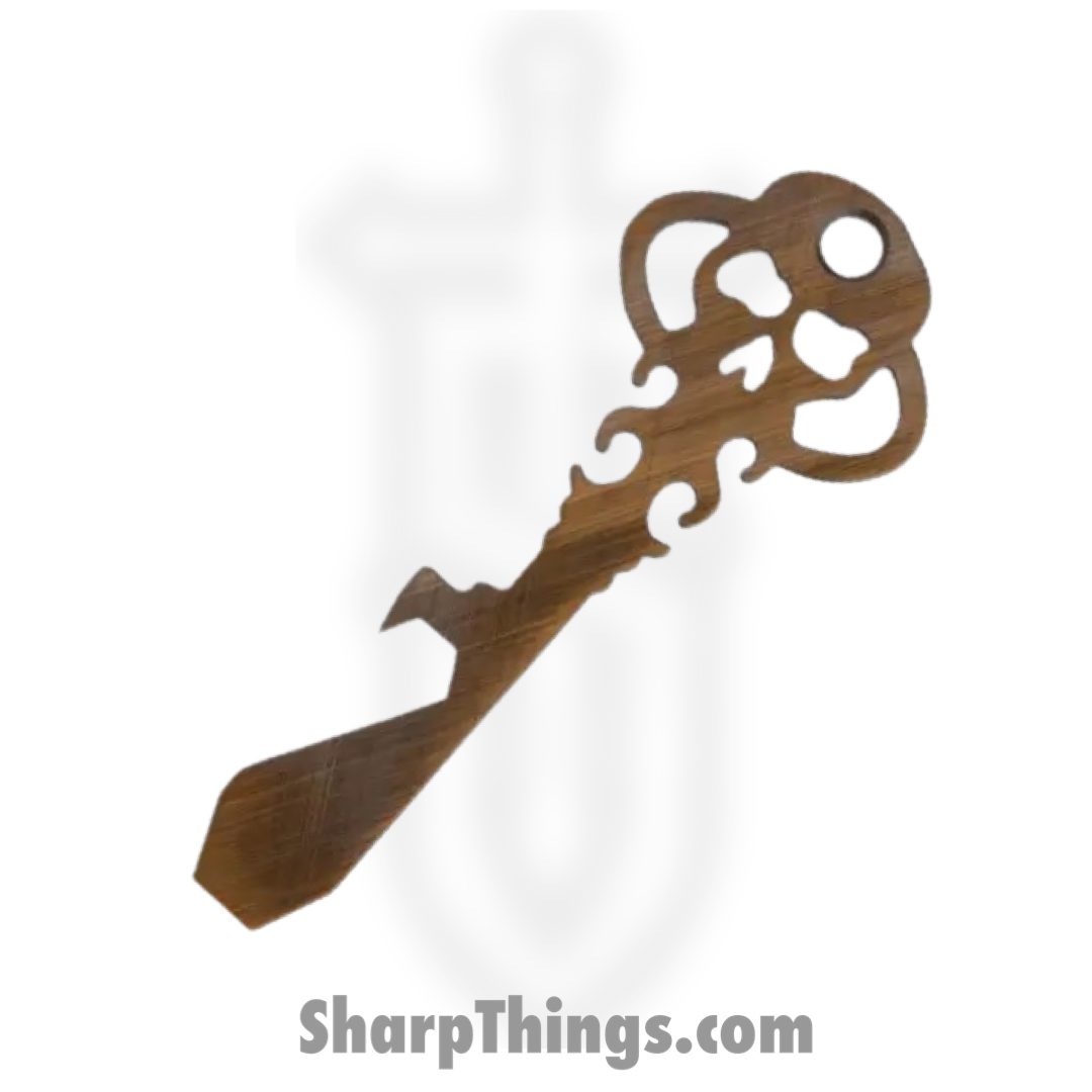 Chaves Knives - KEY/TL/BTI/CH - Skeleton Key Tool Prybar - Titanium Crosshatch - Bronze - Image 2