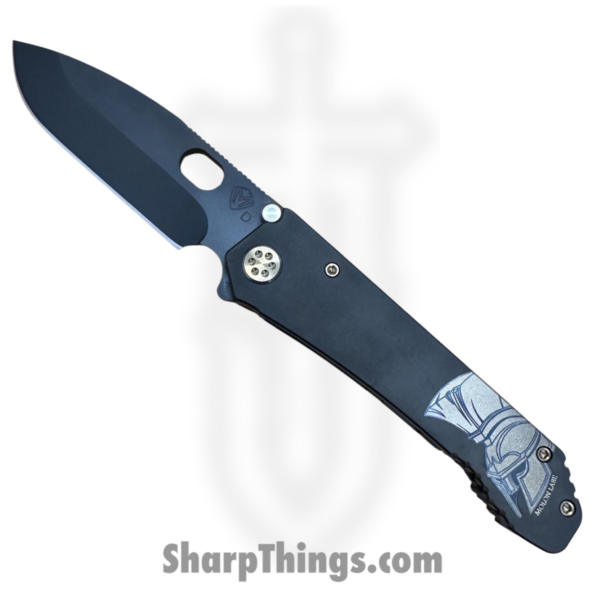 Medford Knife and Tool - MK002DPQ-30PV-T1C1-Q4 - 187 DP - Folding Knife - D2 Coated Drop Point - Titanium - PVD Bronze Molon Labe