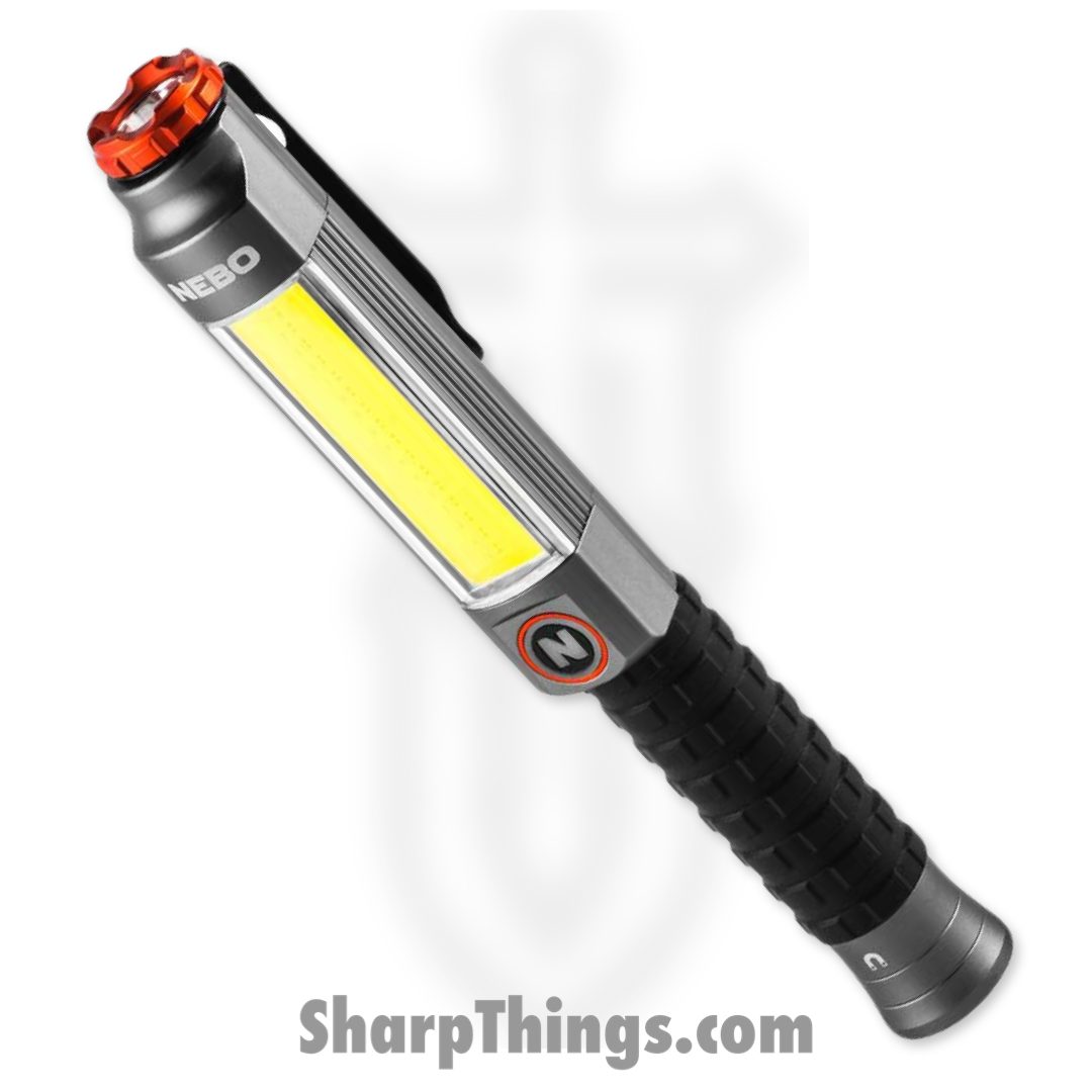 NEBO - NEB-FLT-1033 - Big Larry 600 -Rechargeable Work Light with Clip and Magnetic Base - Gray