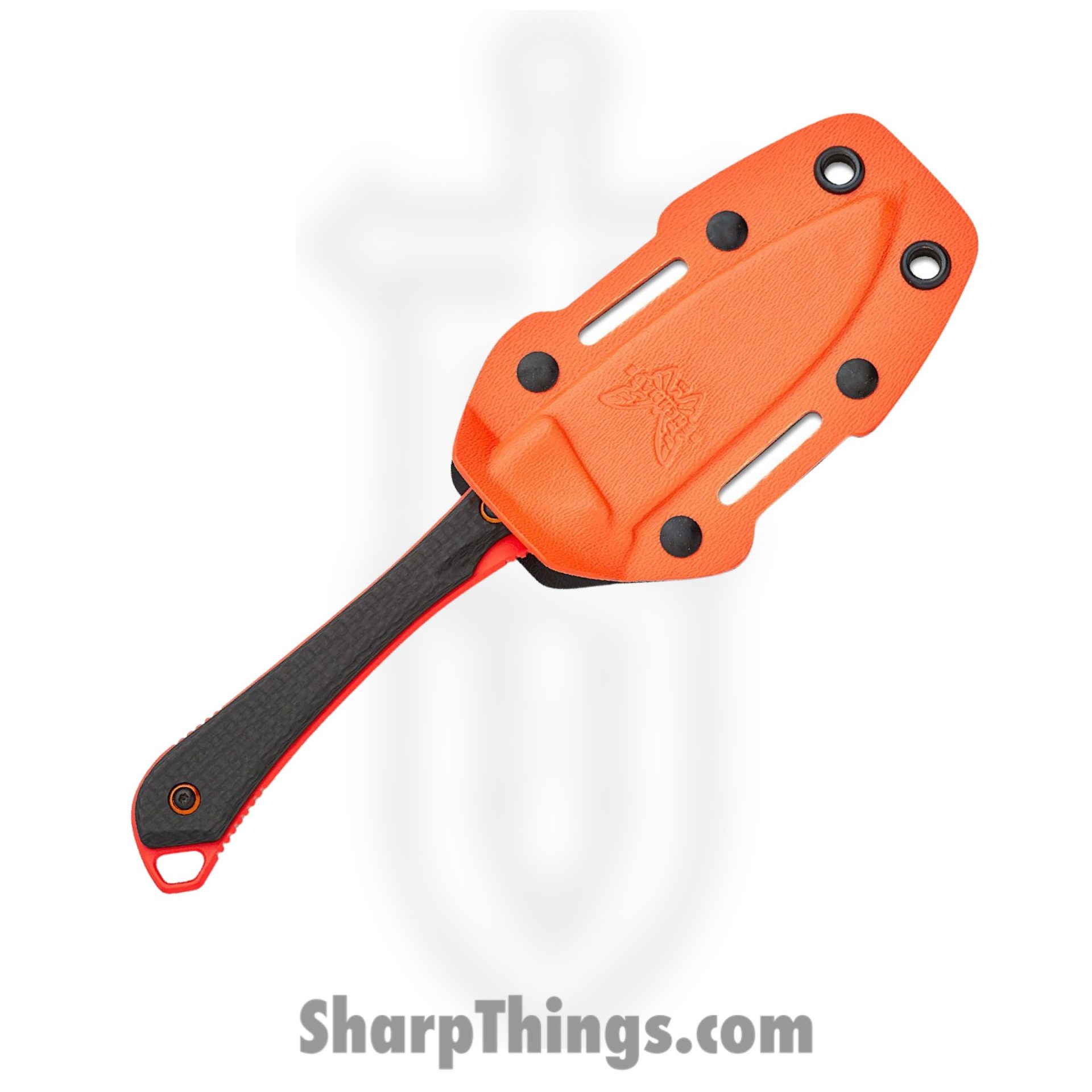 Benchmade - 15201OR - Altitude - Fixed Blade Knife - CPM S90V Coated Drop Point - Carbon Fiber - Black Orange - Image 4