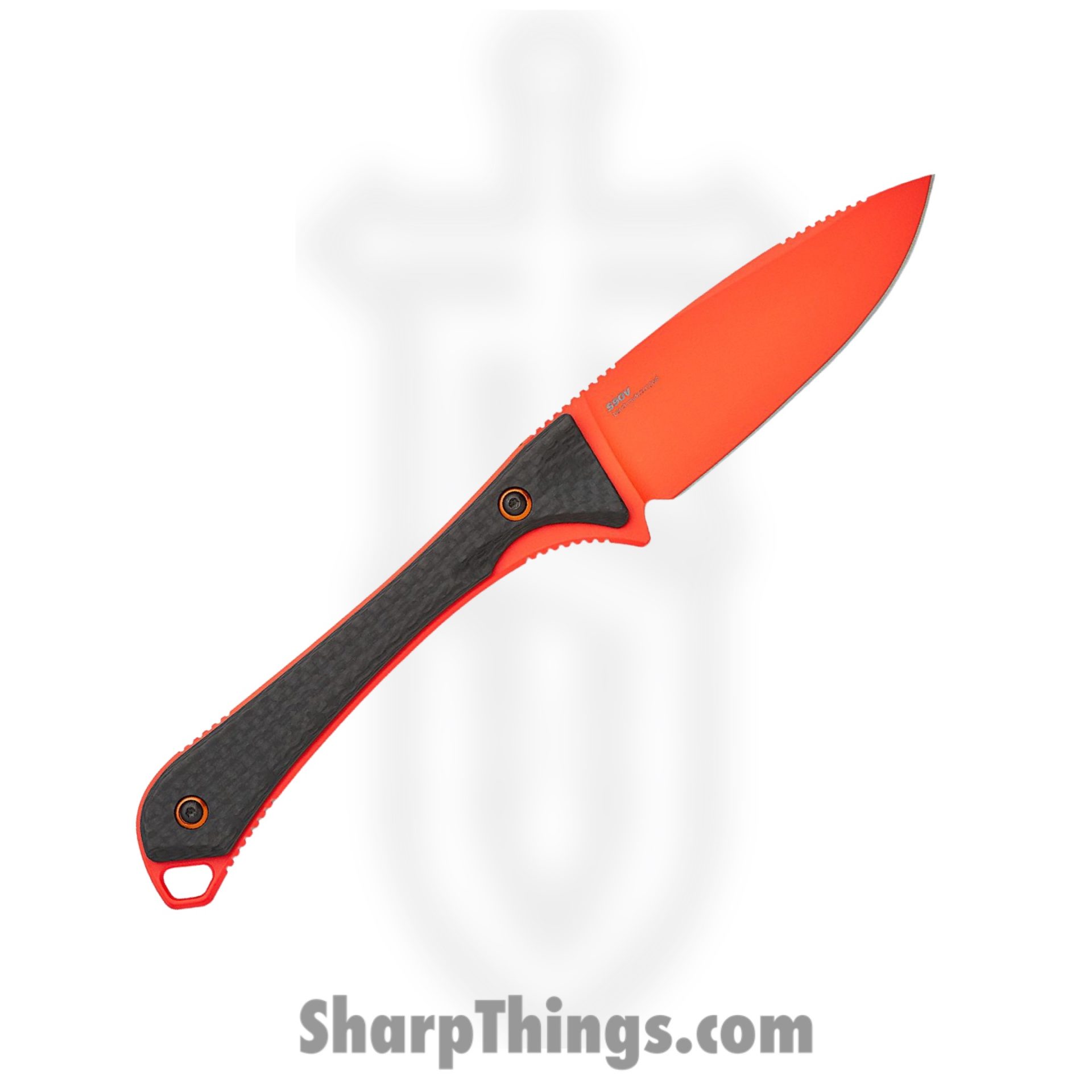 Benchmade - 15201OR - Altitude - Fixed Blade Knife - CPM S90V Coated Drop Point - Carbon Fiber - Black Orange - Image 2