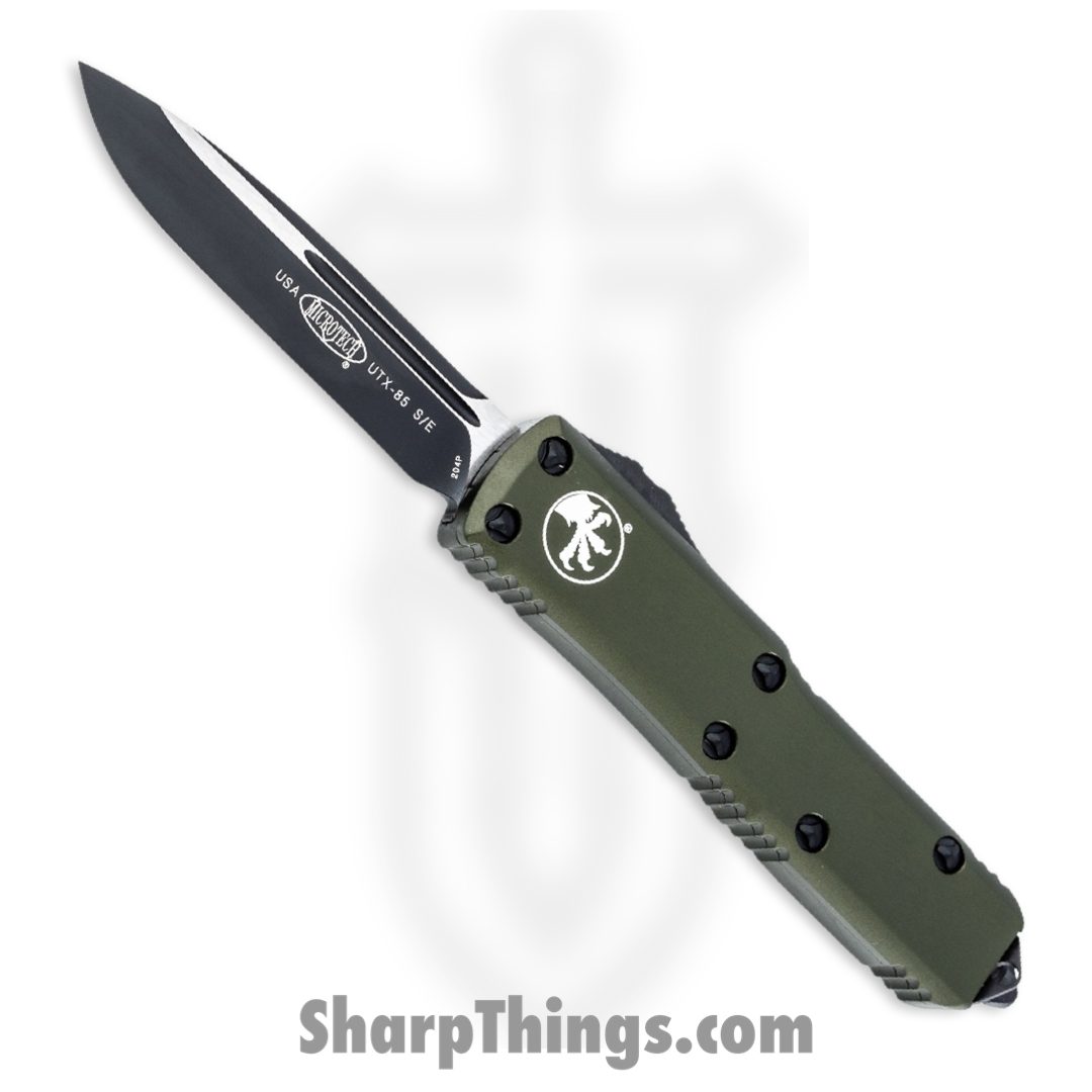 Microtech - 231-1OD - UTX-85 - OTF Auto - Black Drop Point - 6061 T6 Aluminum - OD Green