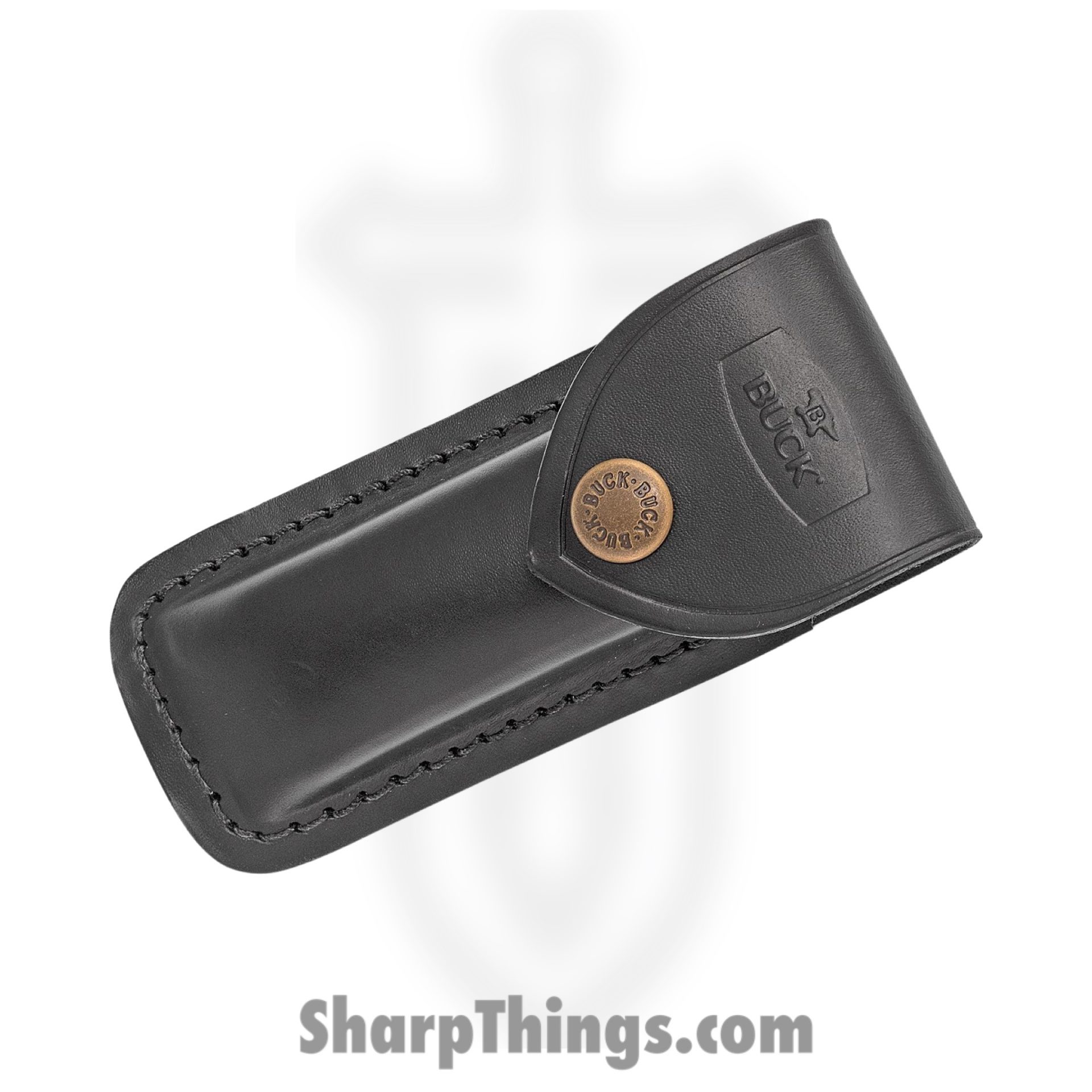 Buck - BU112 - Ranger Lockback - Folding Knife - 420HC Satin Clip Point - Crelicam Ebony Wood With Brass Bolsters - Brown Brass - Image 2